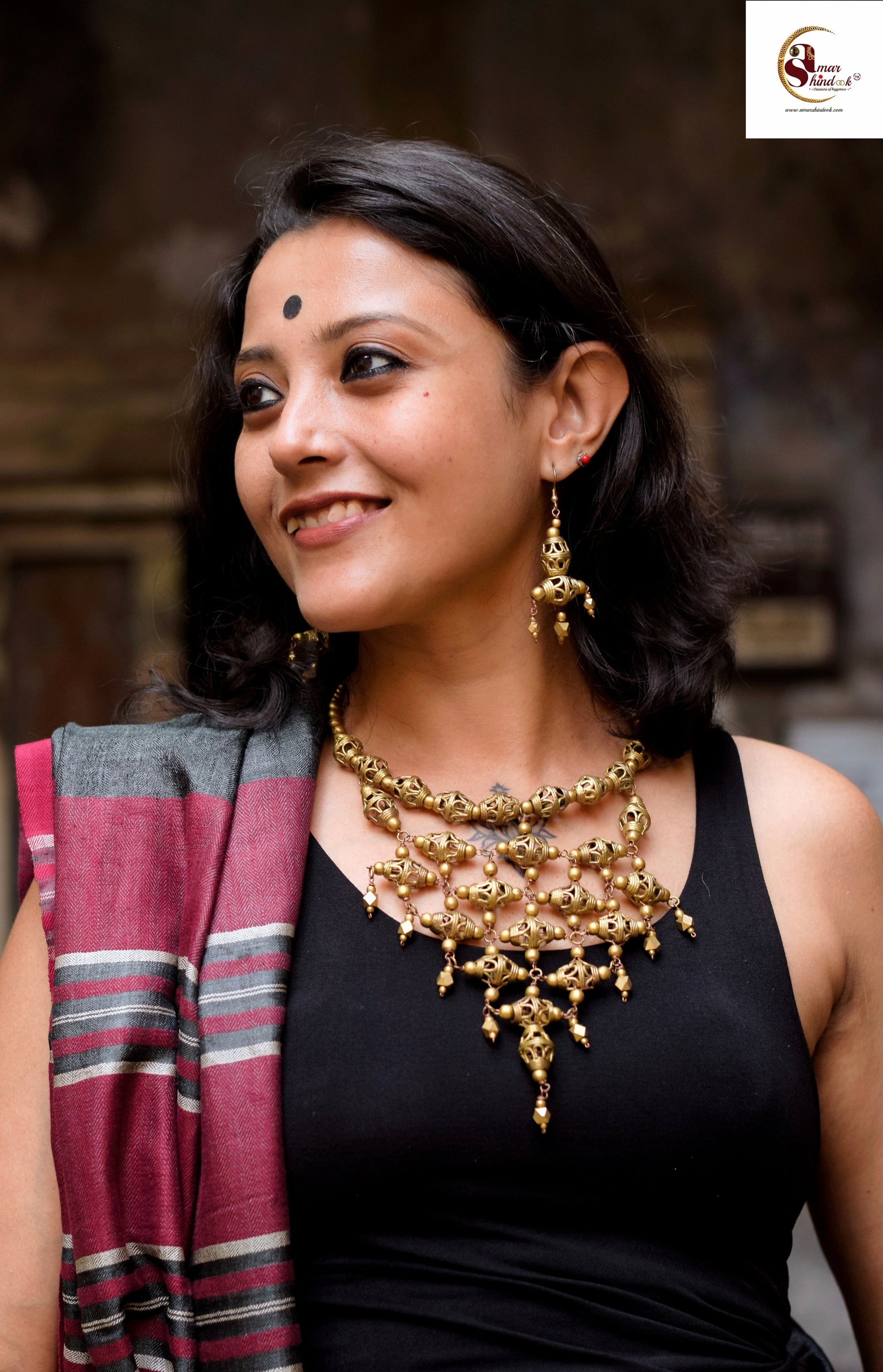 Aapti Dokra Jewellery Hasli Necklace & Earrings Set