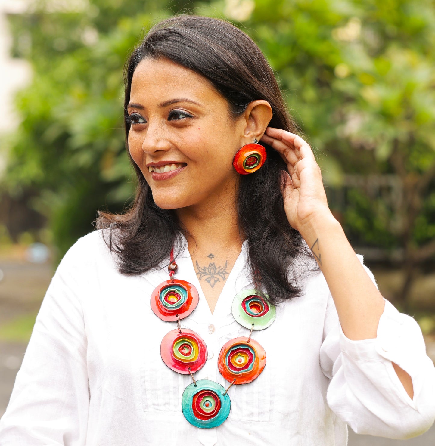 Urmika Clay Necklace & Earring set