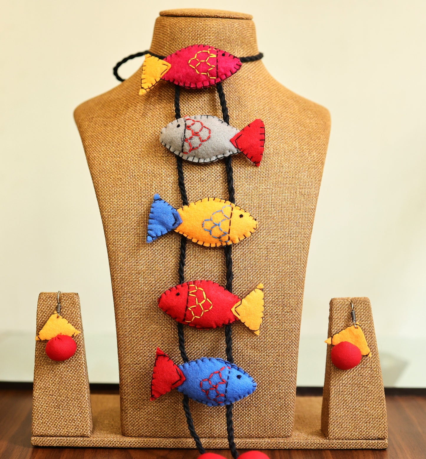 Ameyaa Fabric Necklace & Earrings set