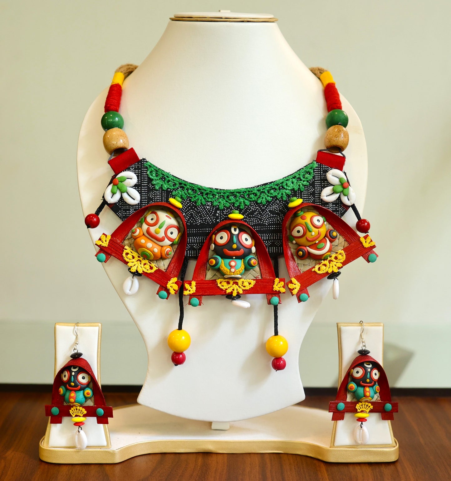 Jagannatha Poly Ceramic Necklace & Earring set