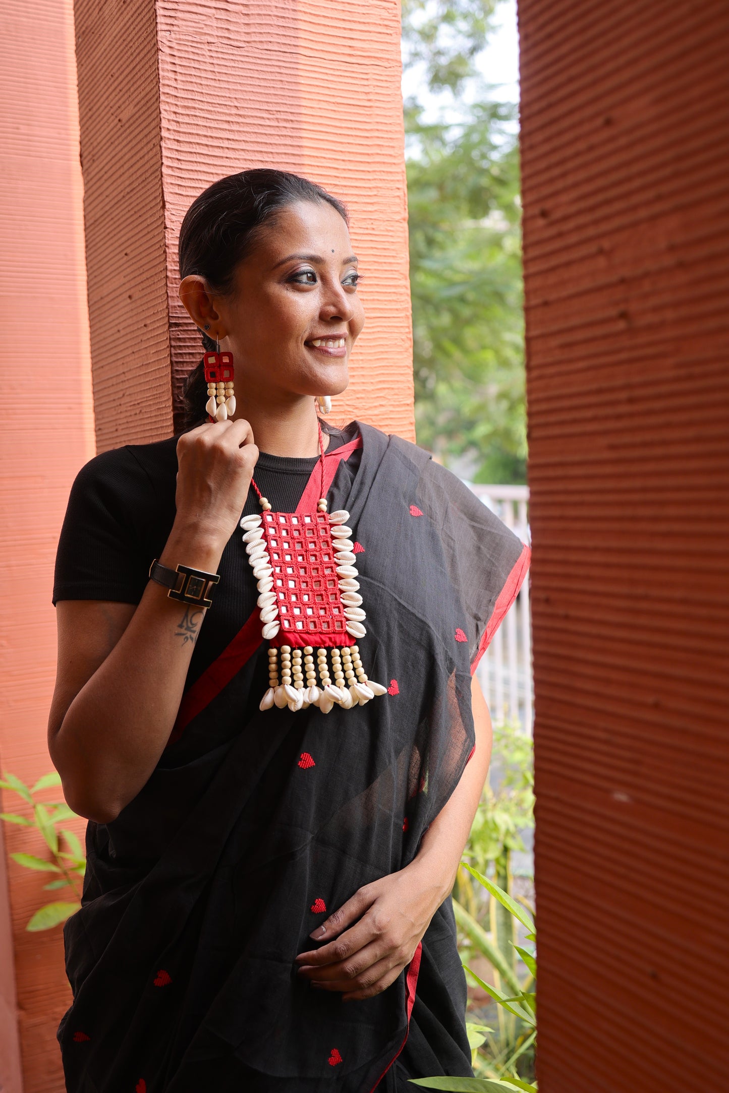 Charulekha Mirror work Necklace & Earrings set