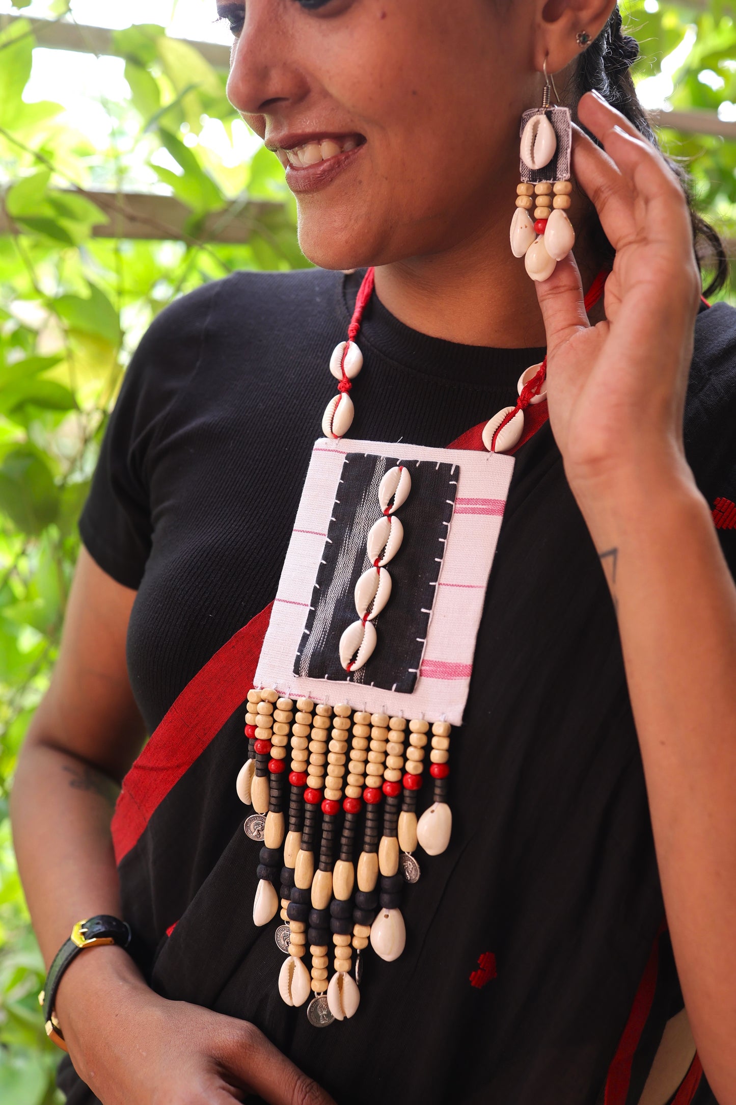 Anika Fabric Necklace & Earrings set