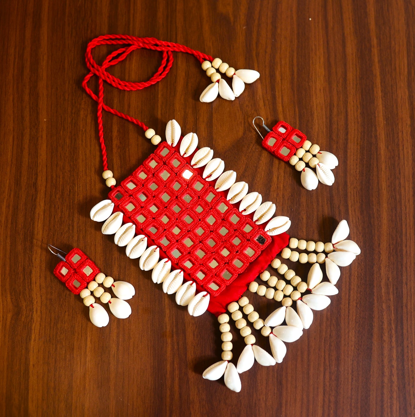 Charulekha Mirror work Necklace & Earrings set