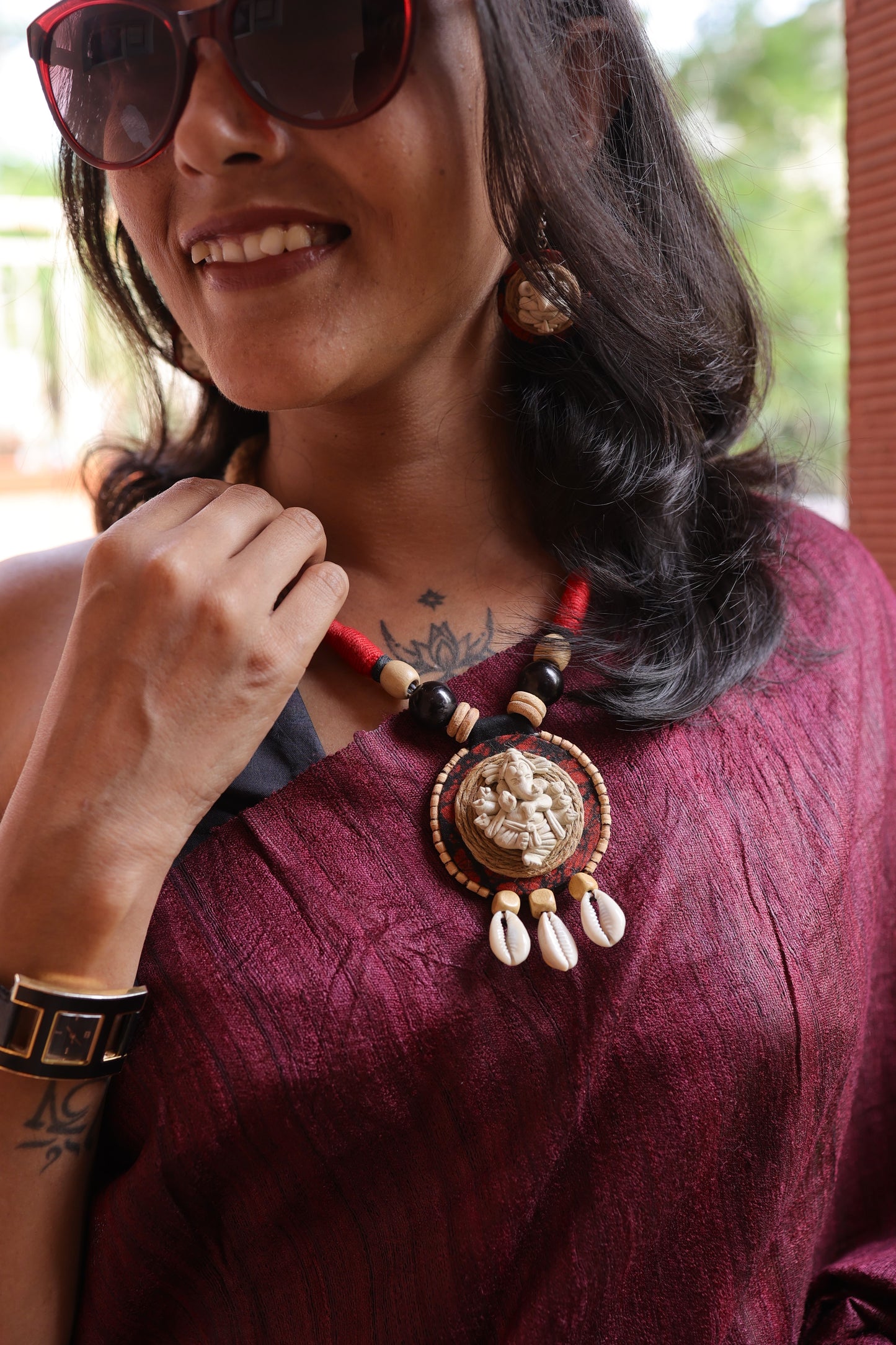 Gajanan Poly Ceramic Necklace & Earring set