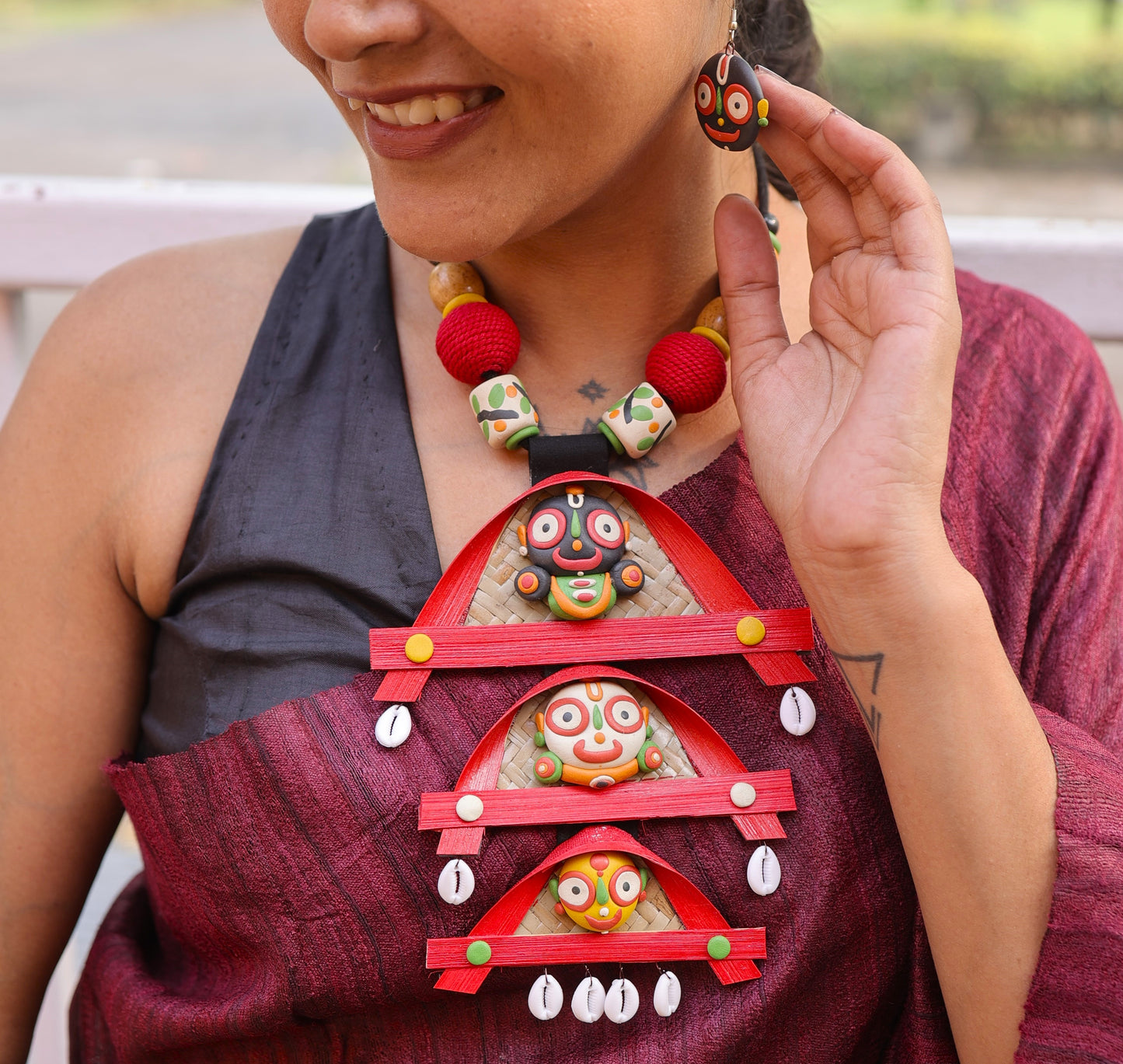Vasudeva Poly Ceramic Necklace & Earring set