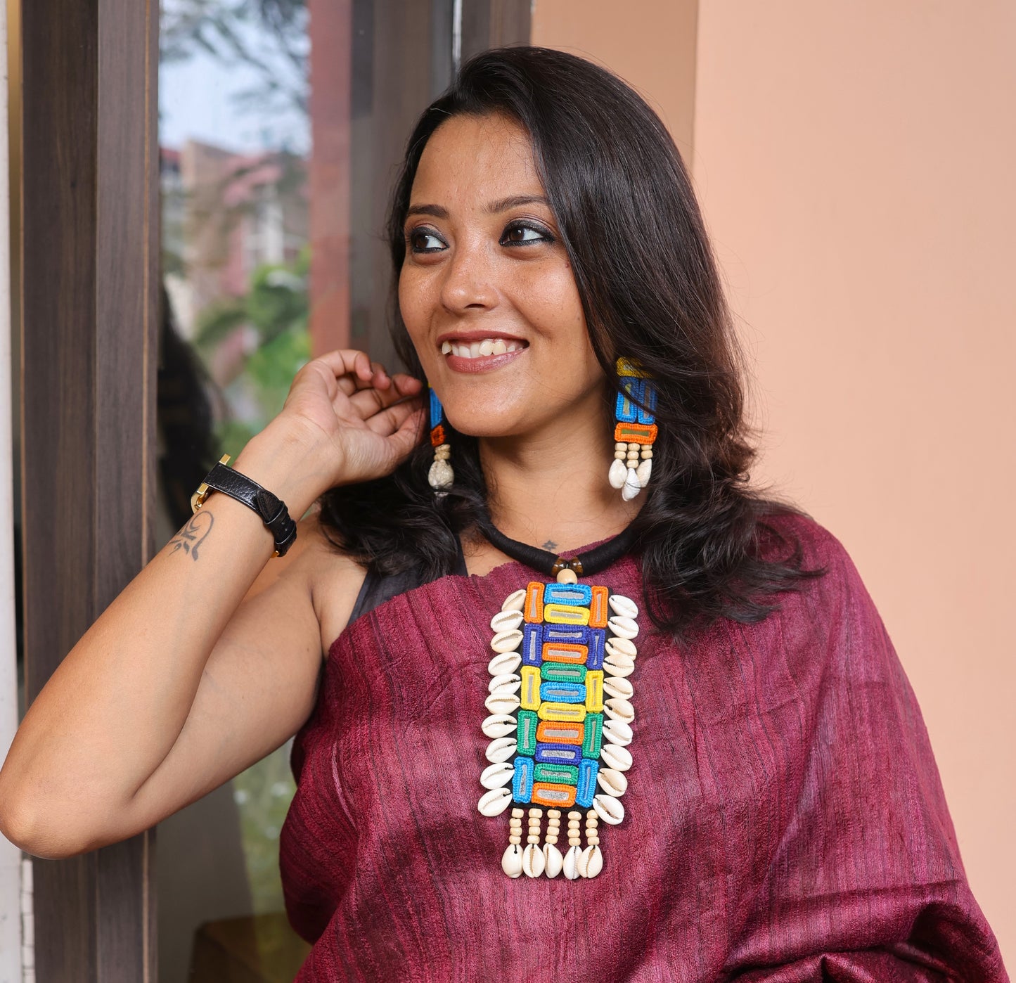 Amala Mirror work Necklace & Earrings set