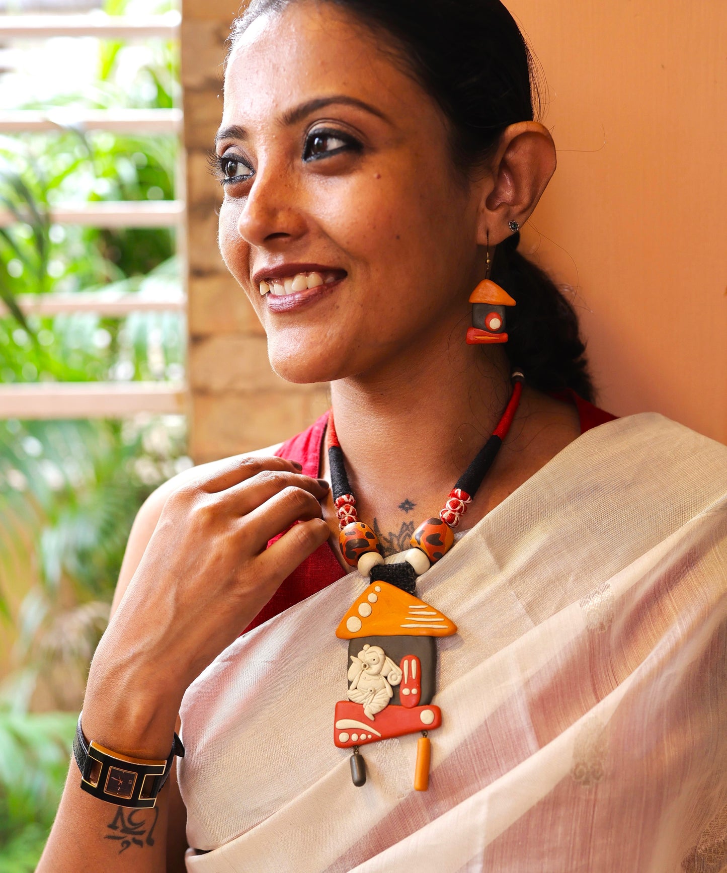 Vighnesh Poly Ceramic Necklace & Earring set