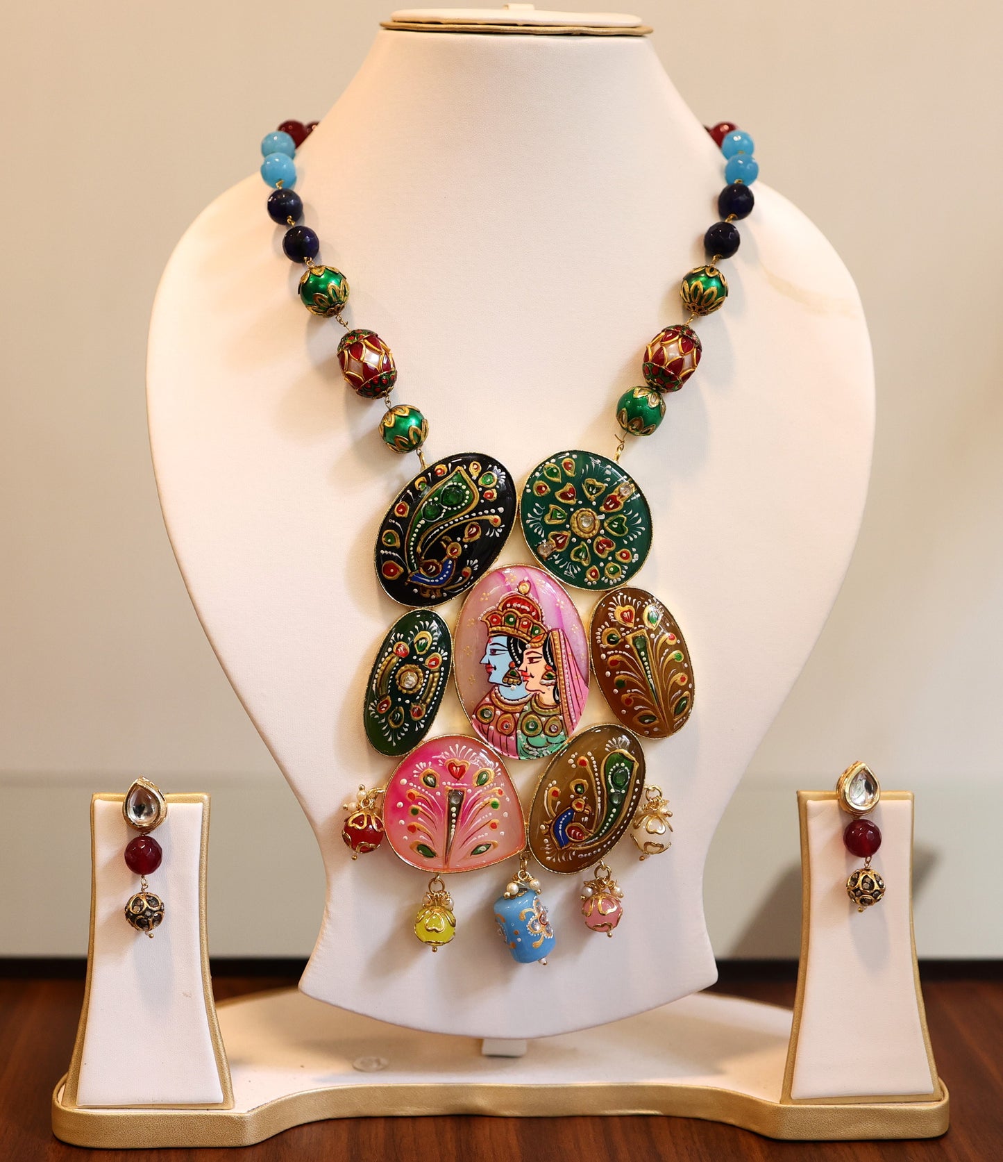 Vedanshi Tanjore Necklace & Earrings set
