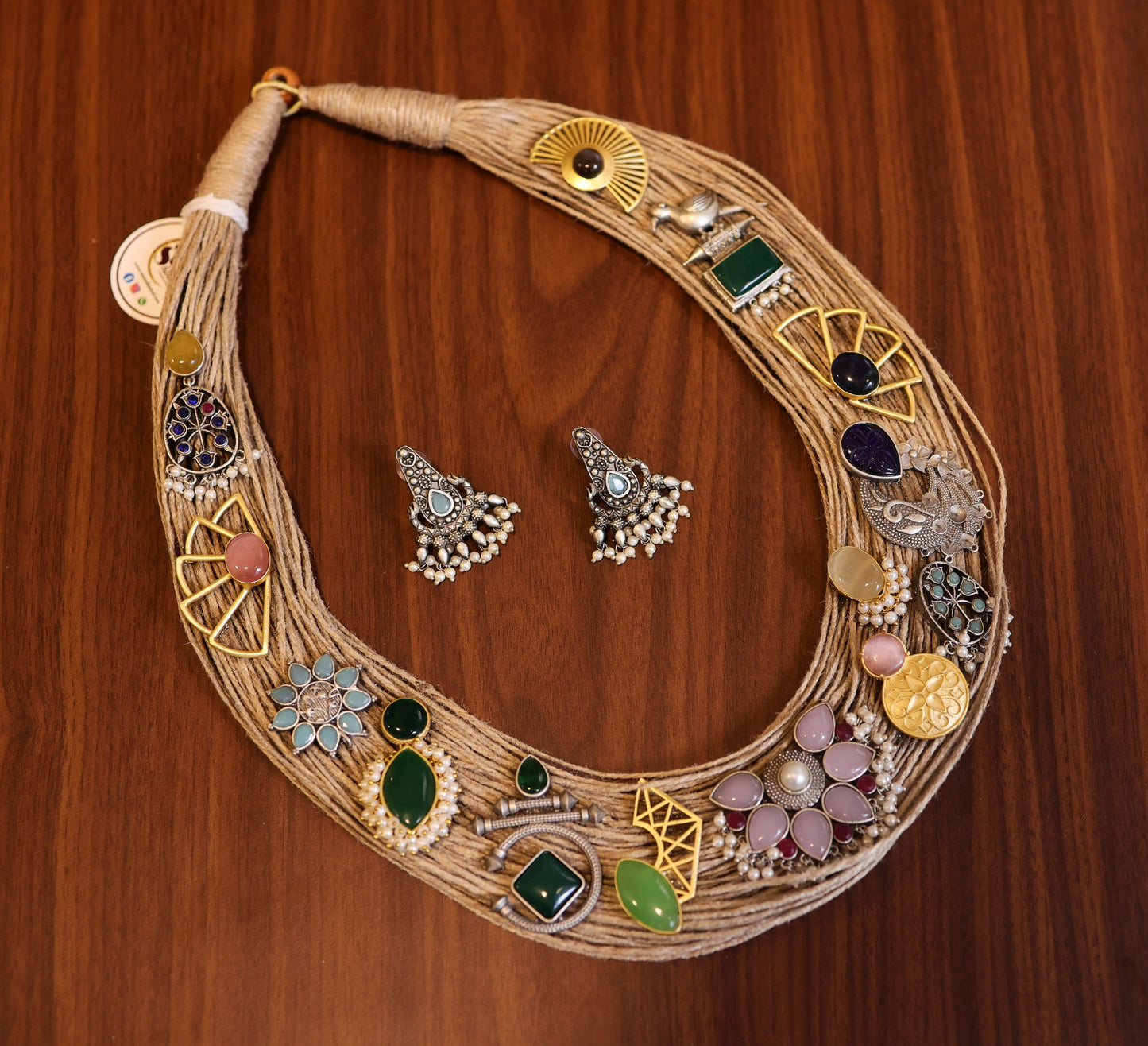Vallari Jute Ornamental Necklace & Earrings set
