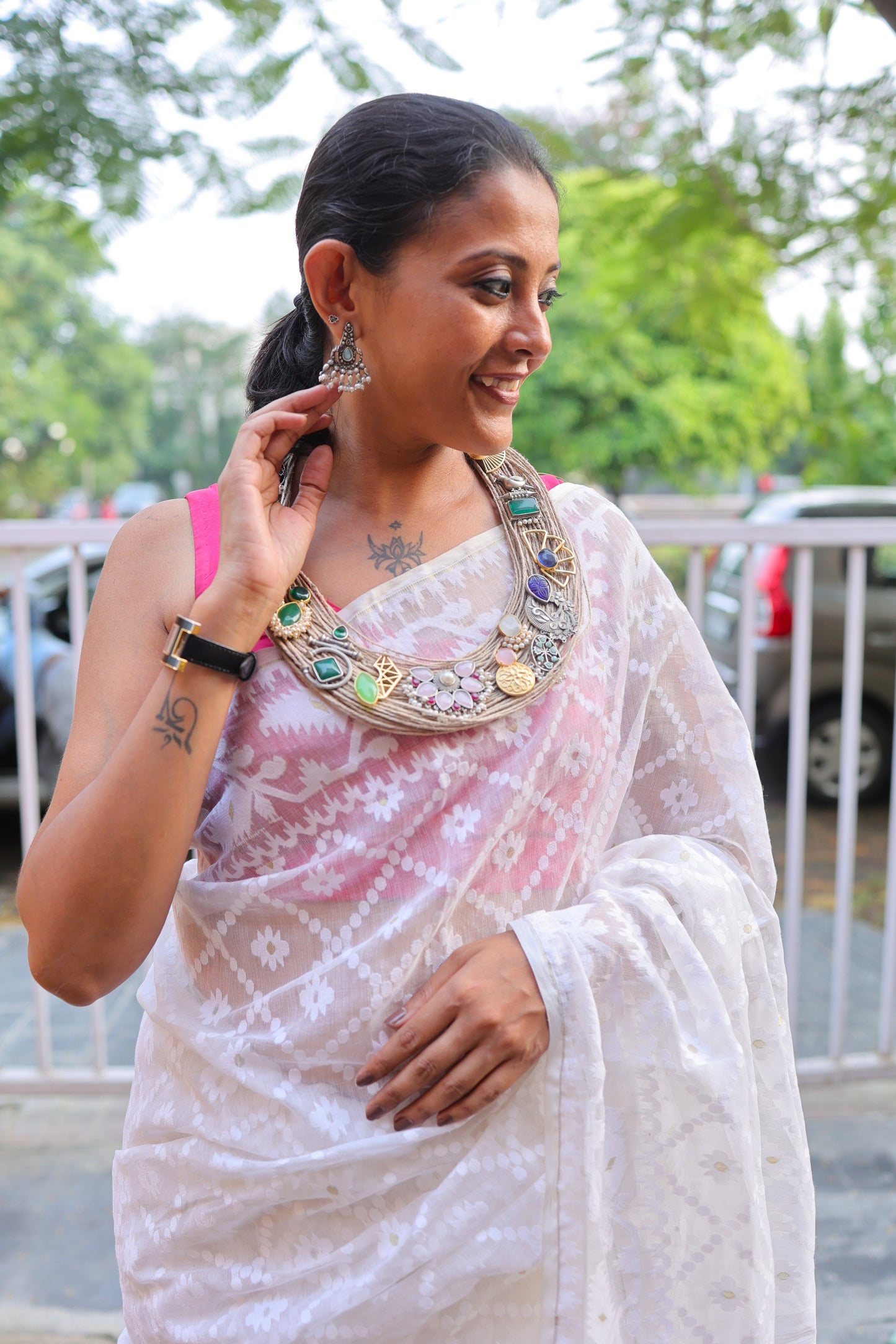 Vallari Jute Ornamental Necklace & Earrings set