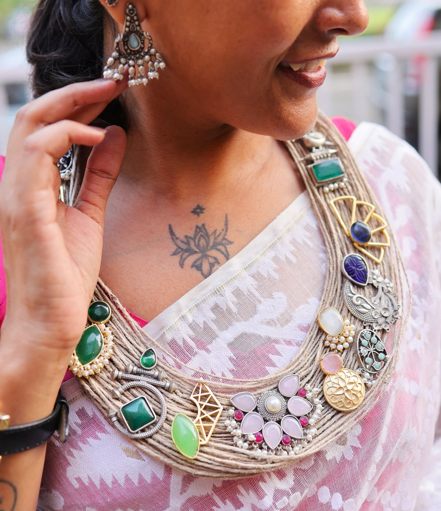 Vallari Jute Ornamental Necklace & Earrings set