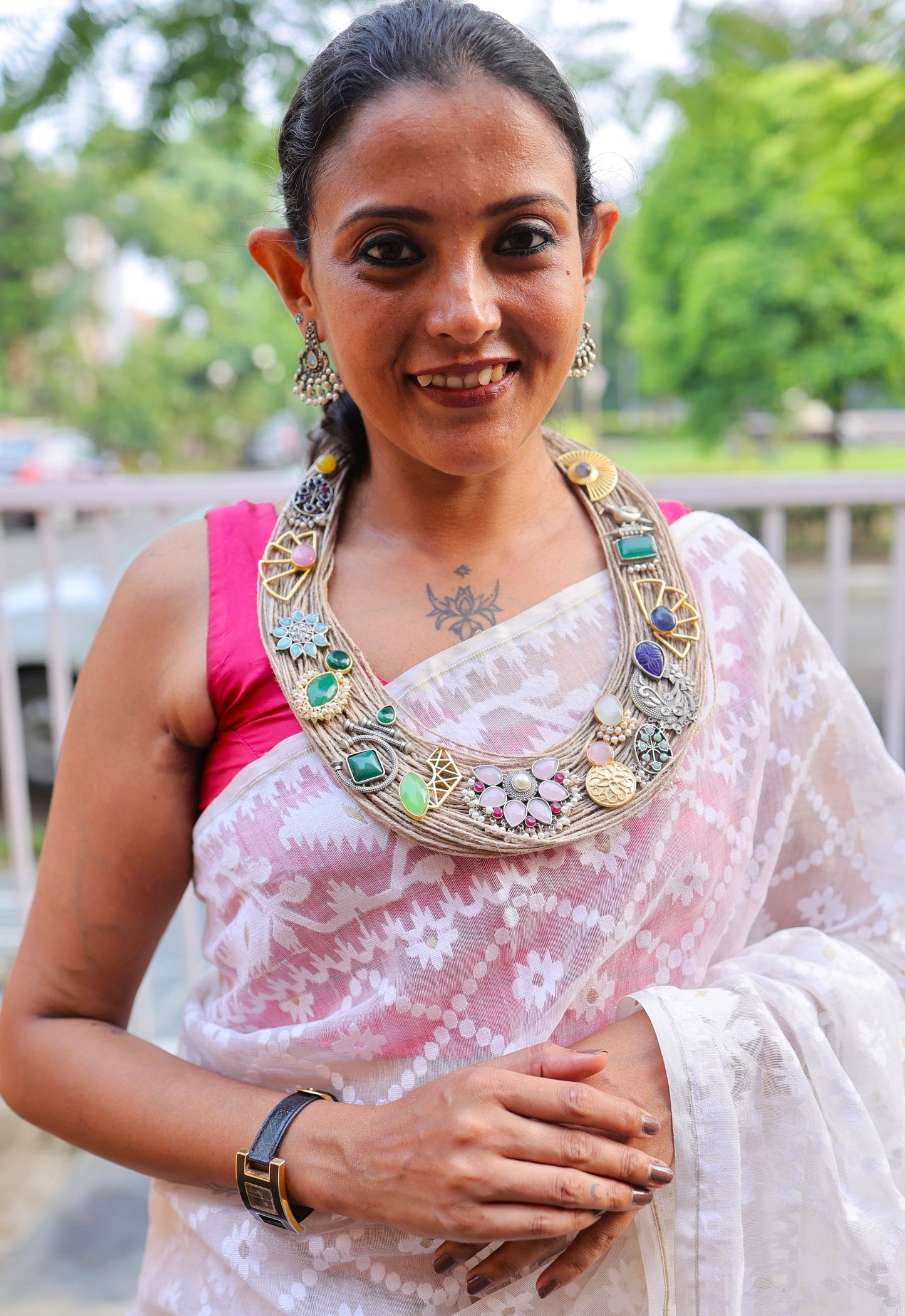 Vallari Jute Ornamental Necklace & Earrings set