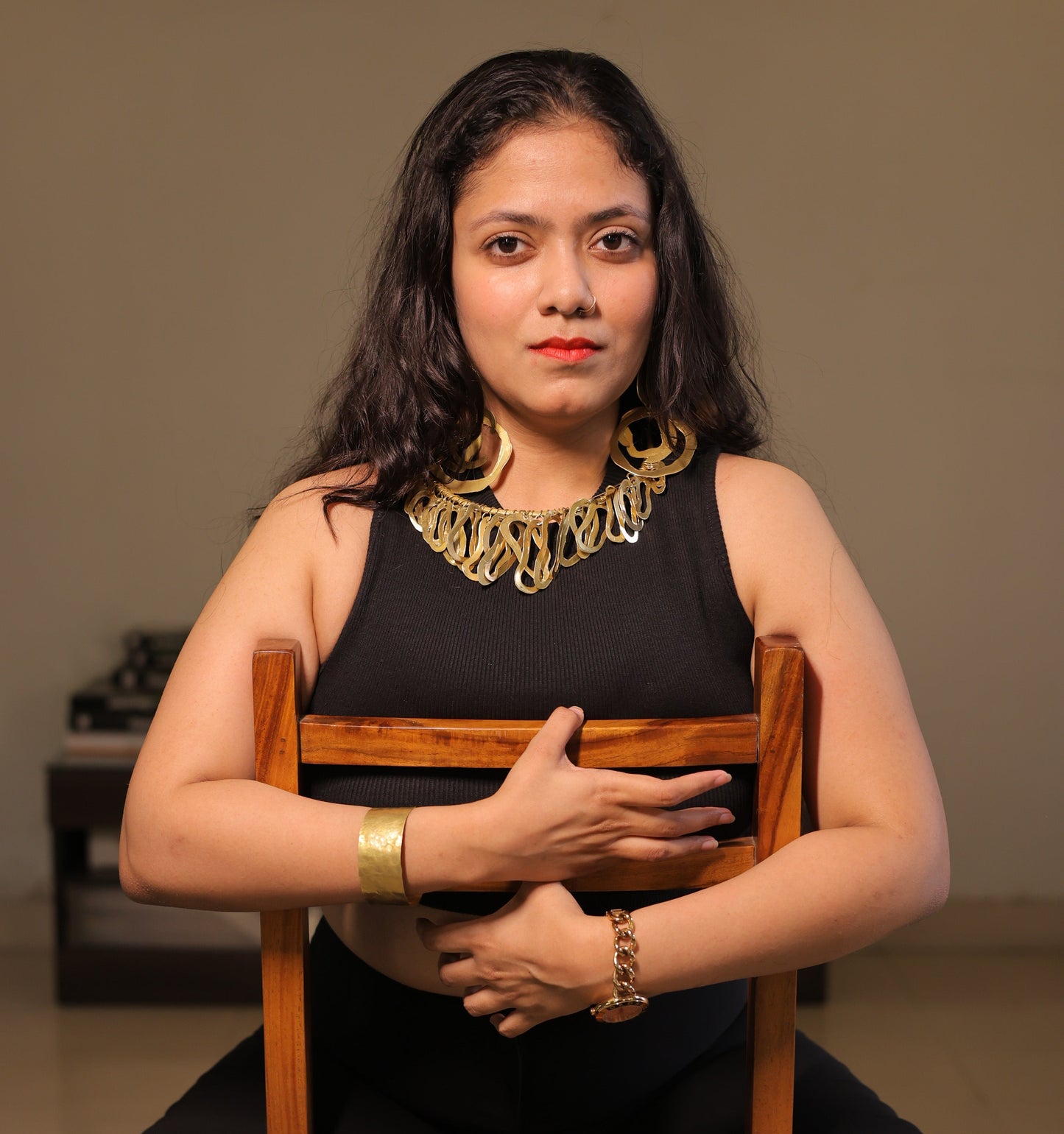 Gayatri Contemporary Dokra Hasli Necklace