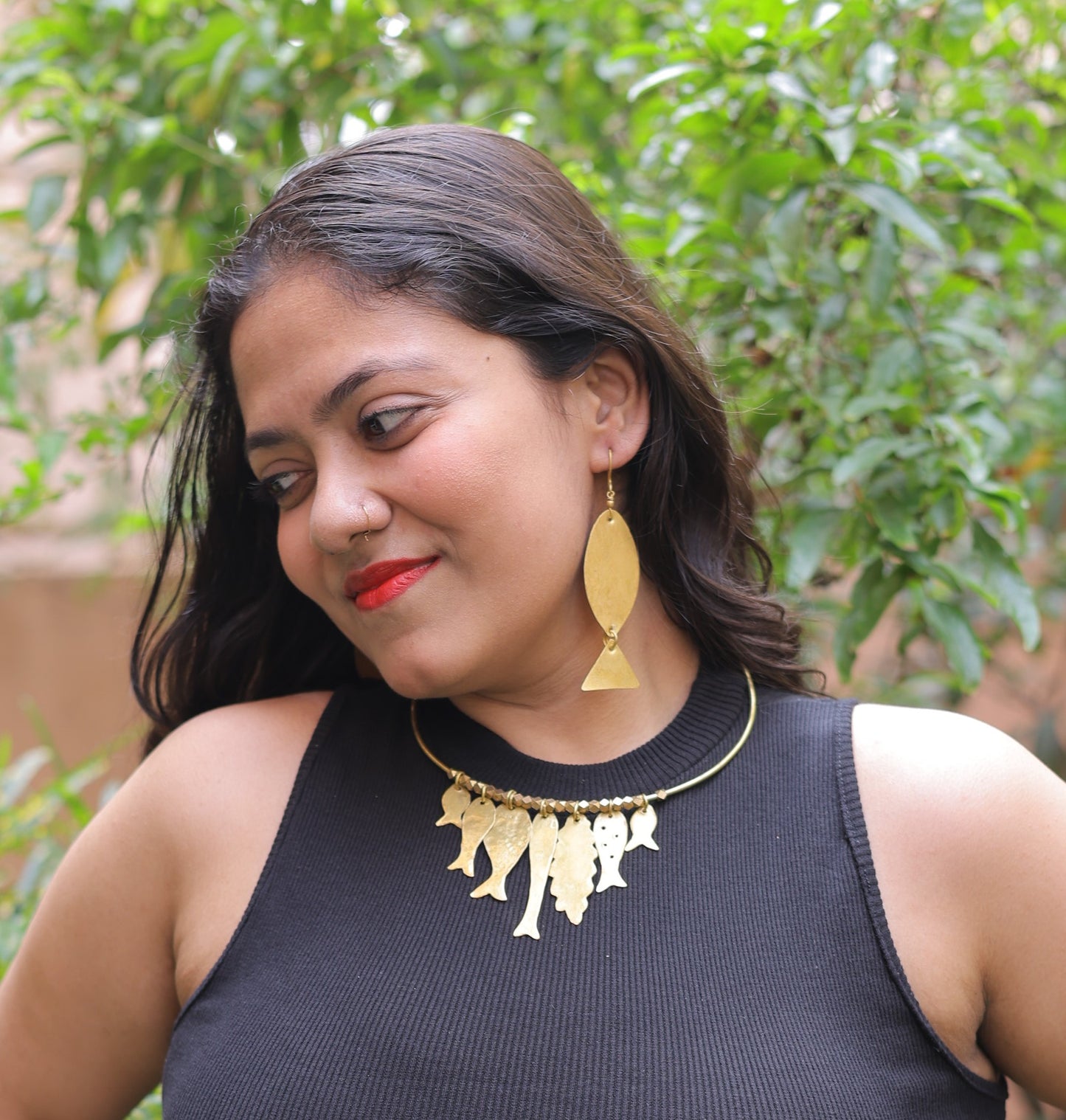 Ihita Contemporary Dokra Hasli Necklace & Earrings set
