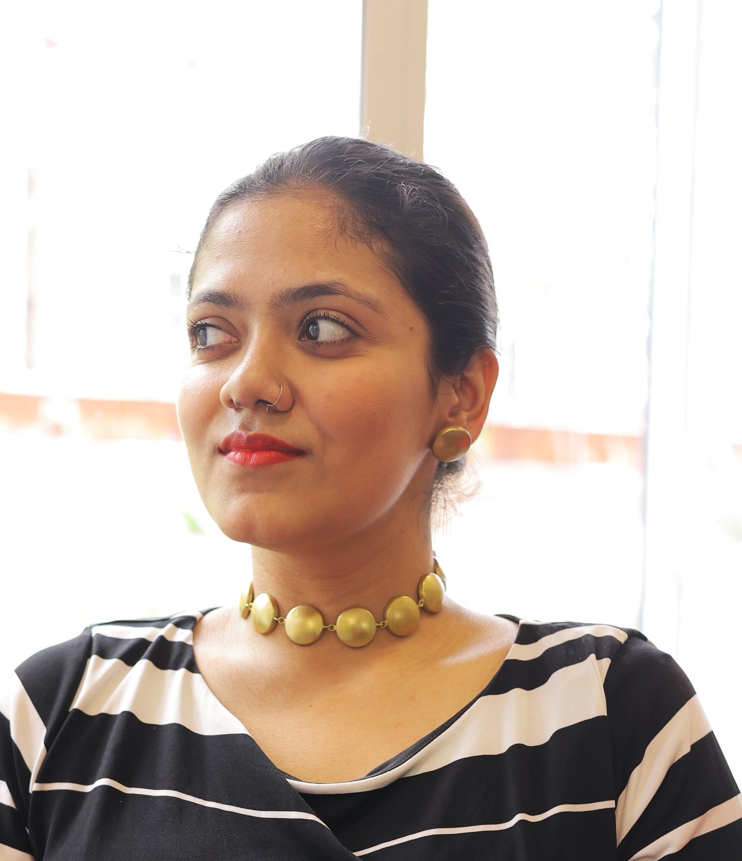 Charvi Brass Necklace & Earrings set
