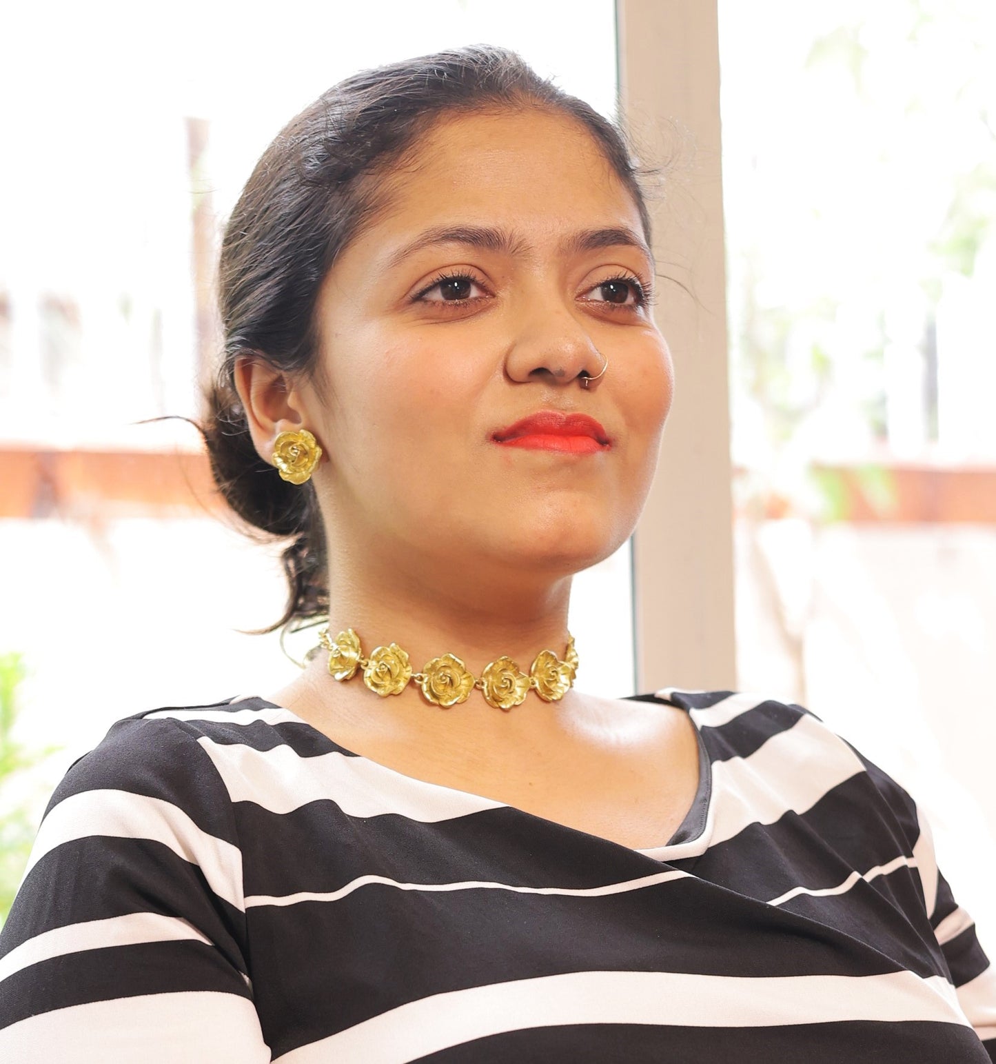 Teesta Brass Necklace & Earrings set