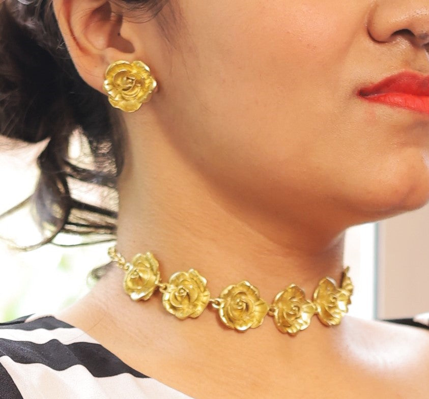 Teesta Brass Necklace & Earrings set