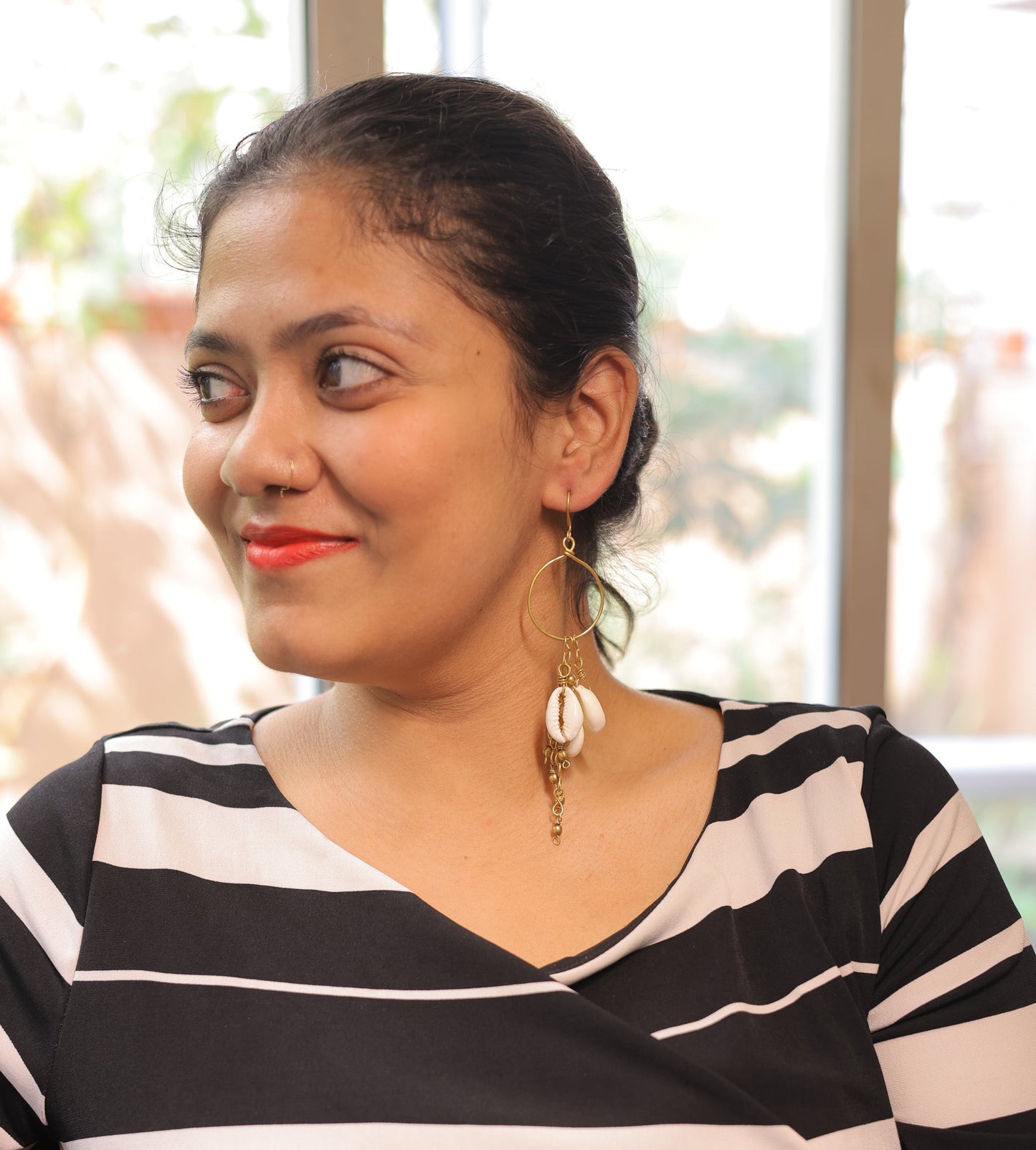 Nadhiya Contemporary Dokra Earrings