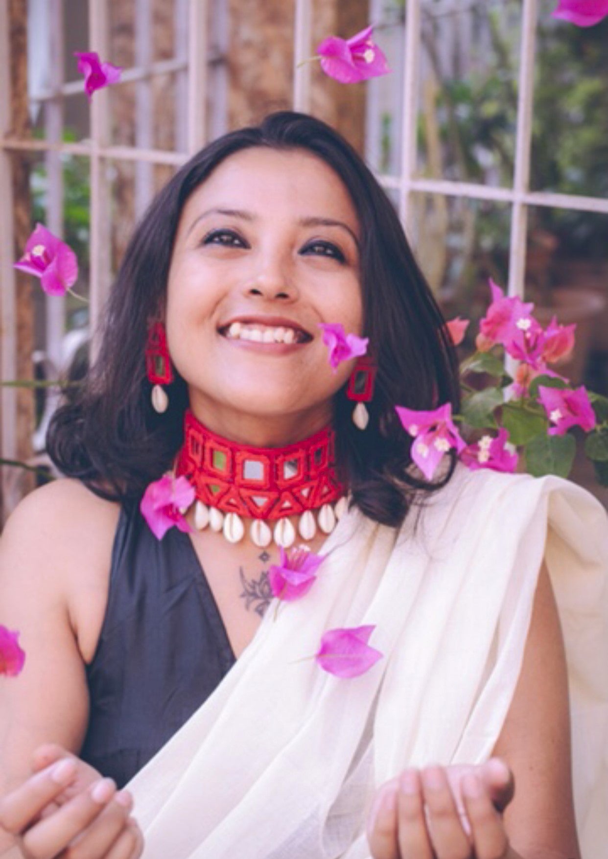 Anamika Mirror work Necklace & Earrings set