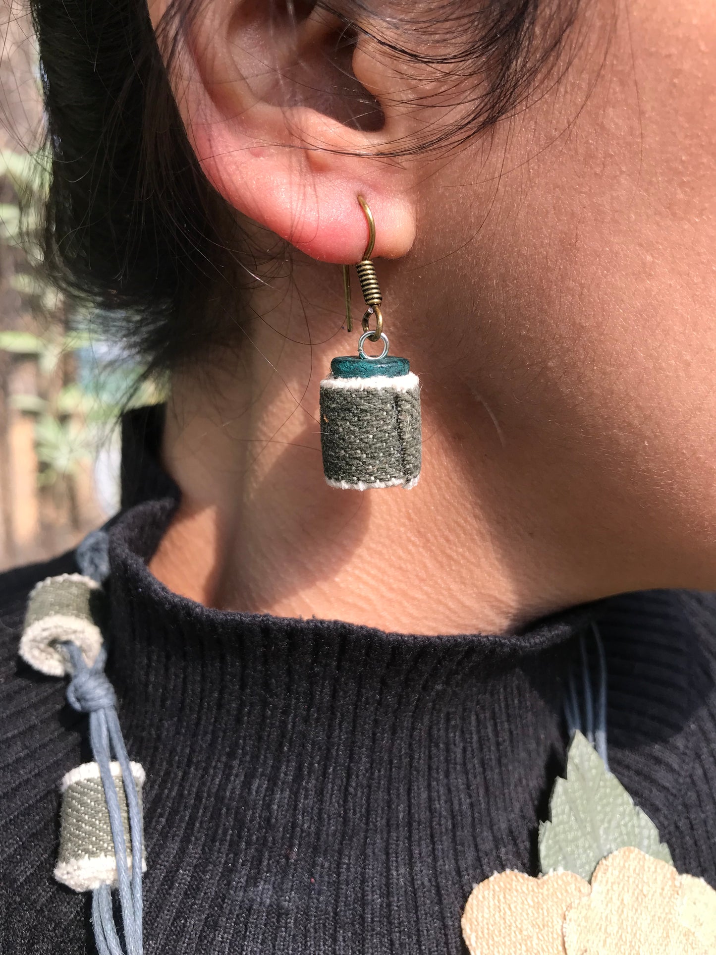 Rosalie Denim Necklace & Earrings set