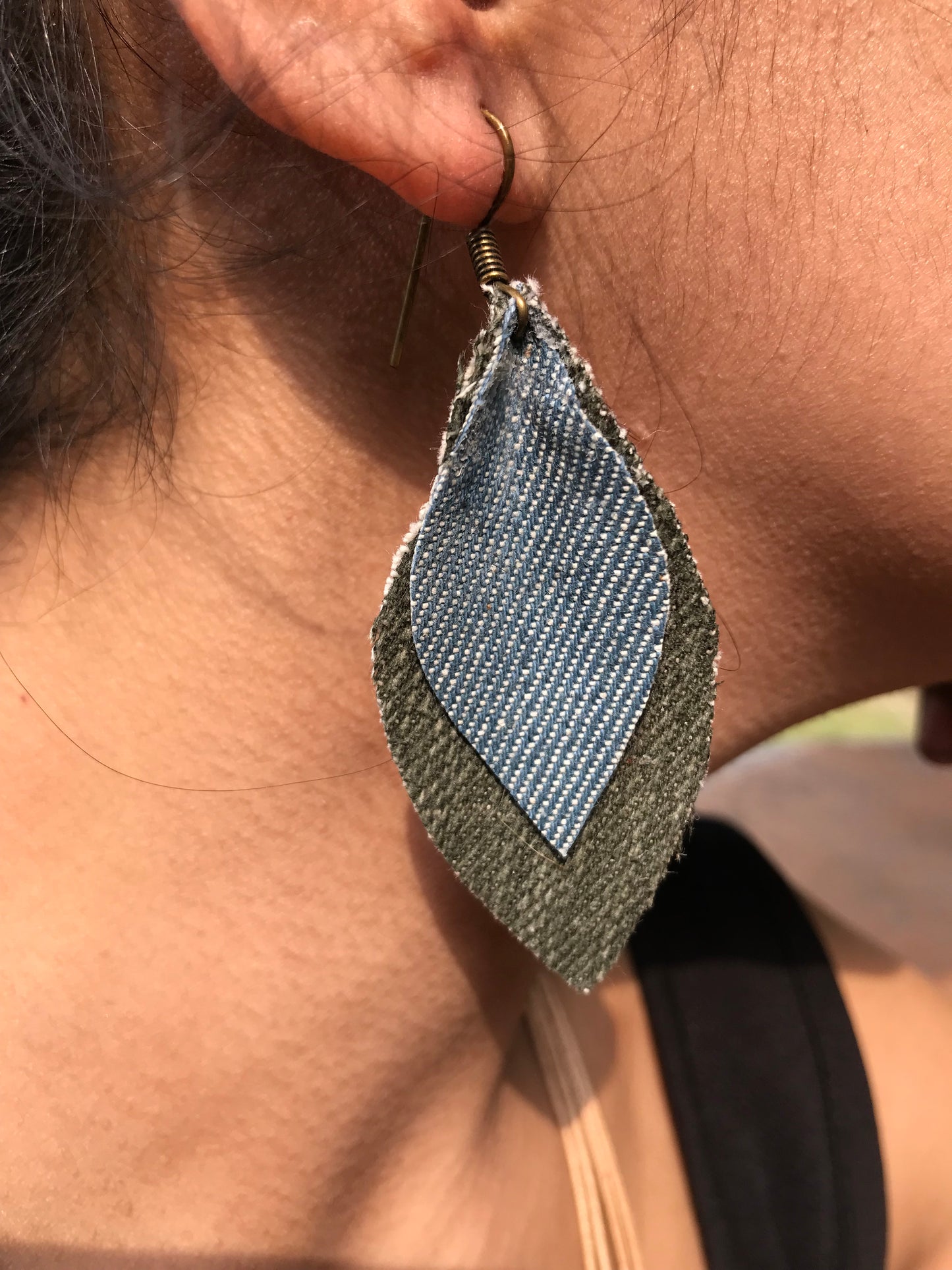 Amira Denim Necklace & Earrings set