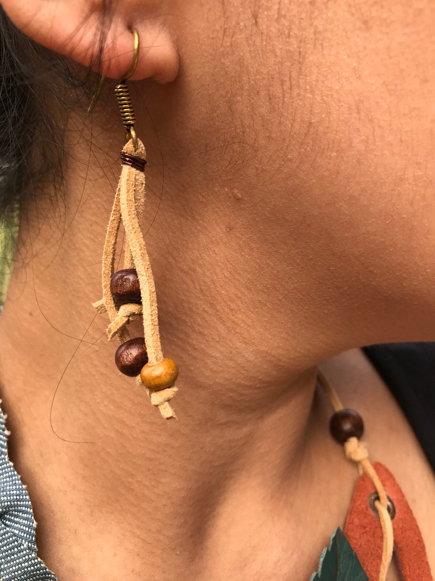 Selena Denim Necklace & Earrings set