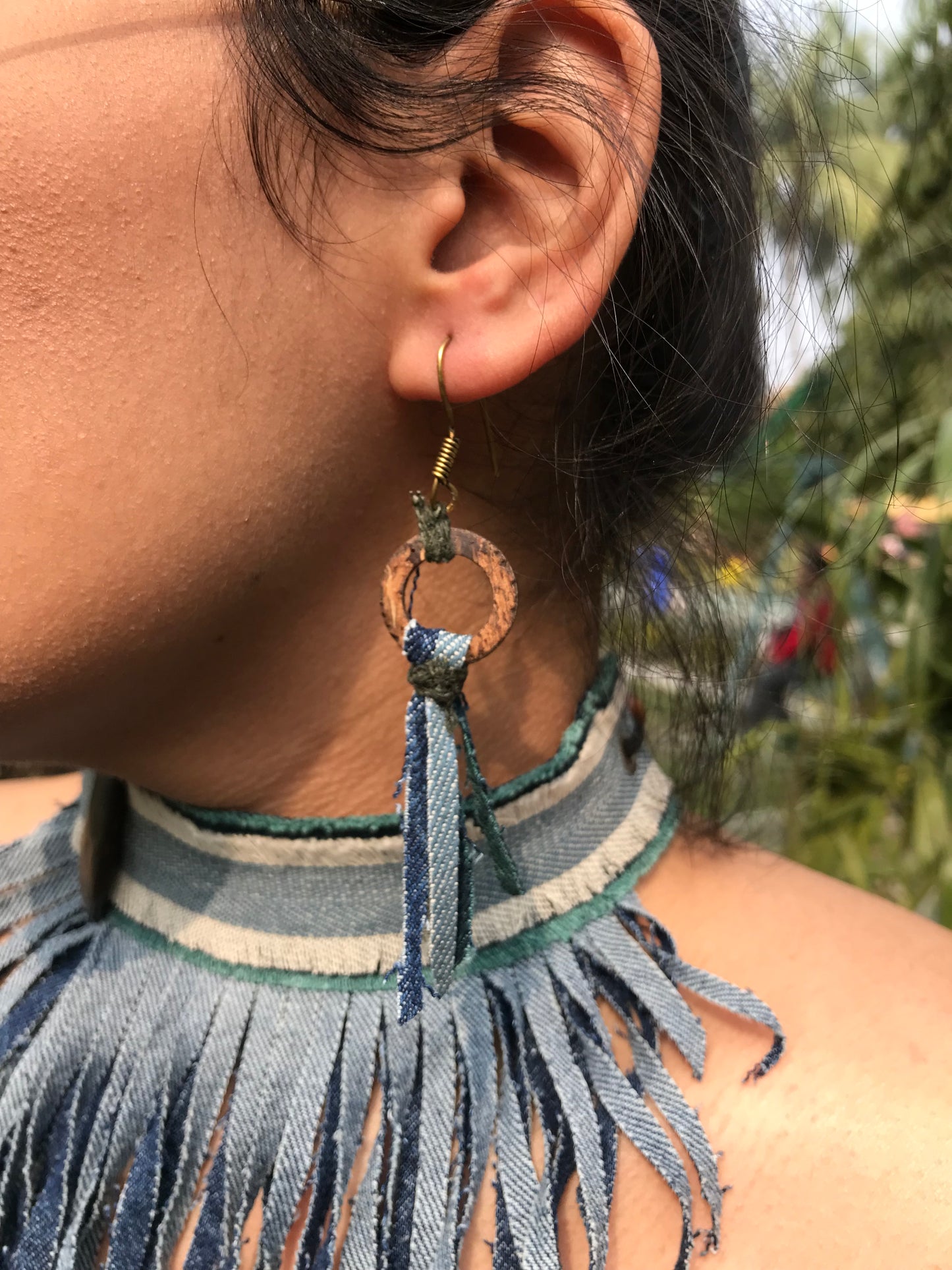 Stevie Denim Necklace & Earrings set