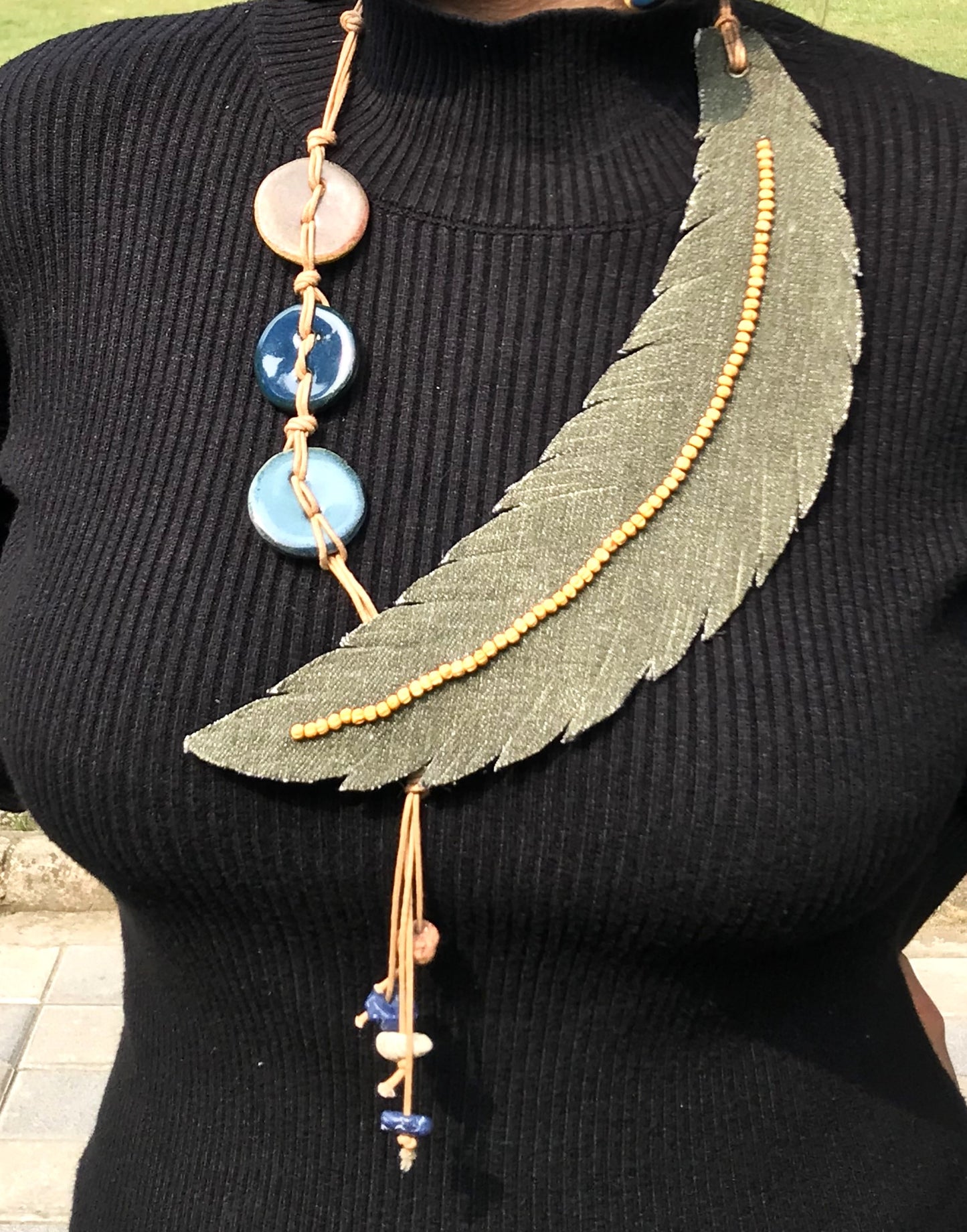 Zuri Denim Necklace & Earrings set