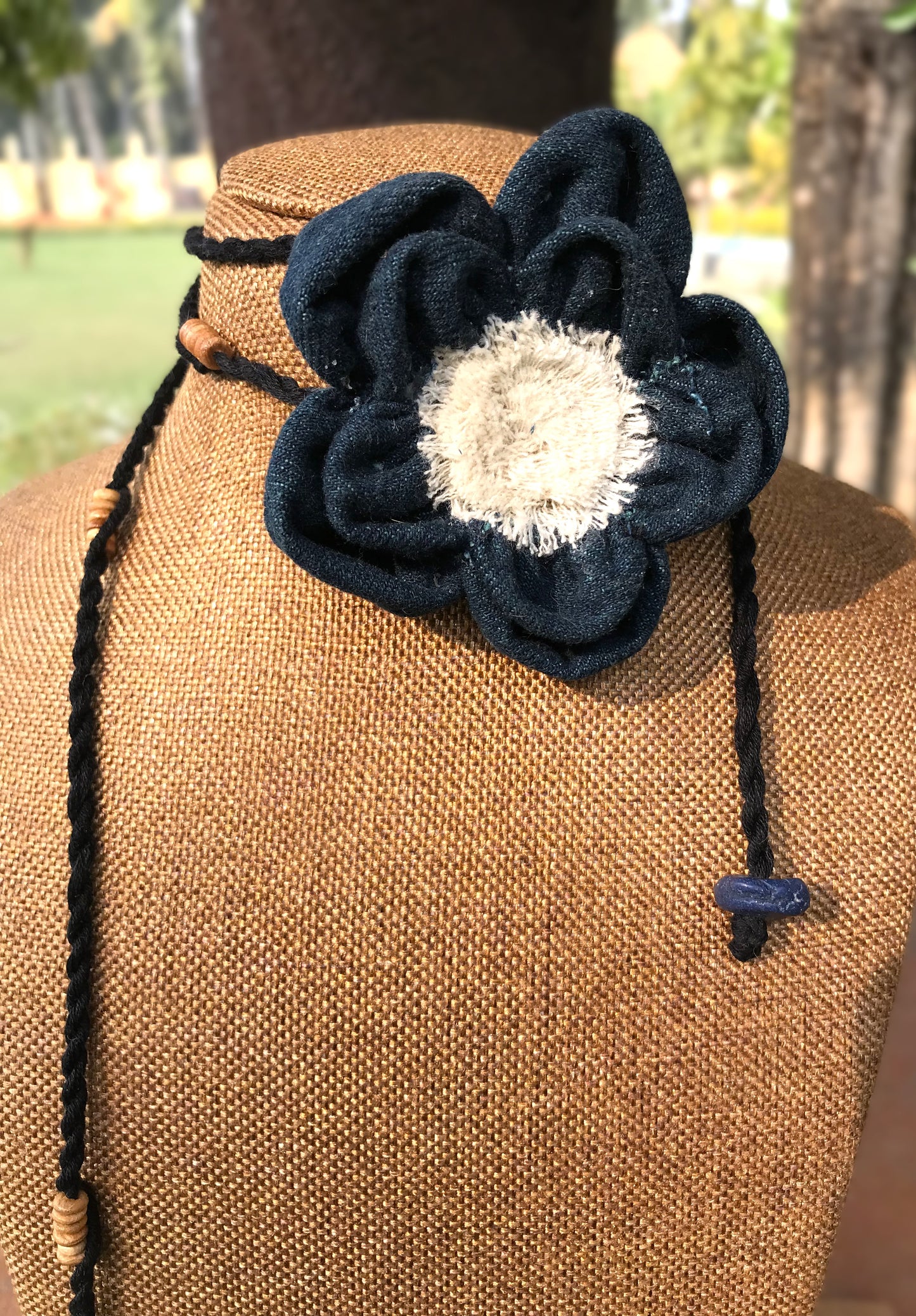 Samara Denim Necklace & Earrings set