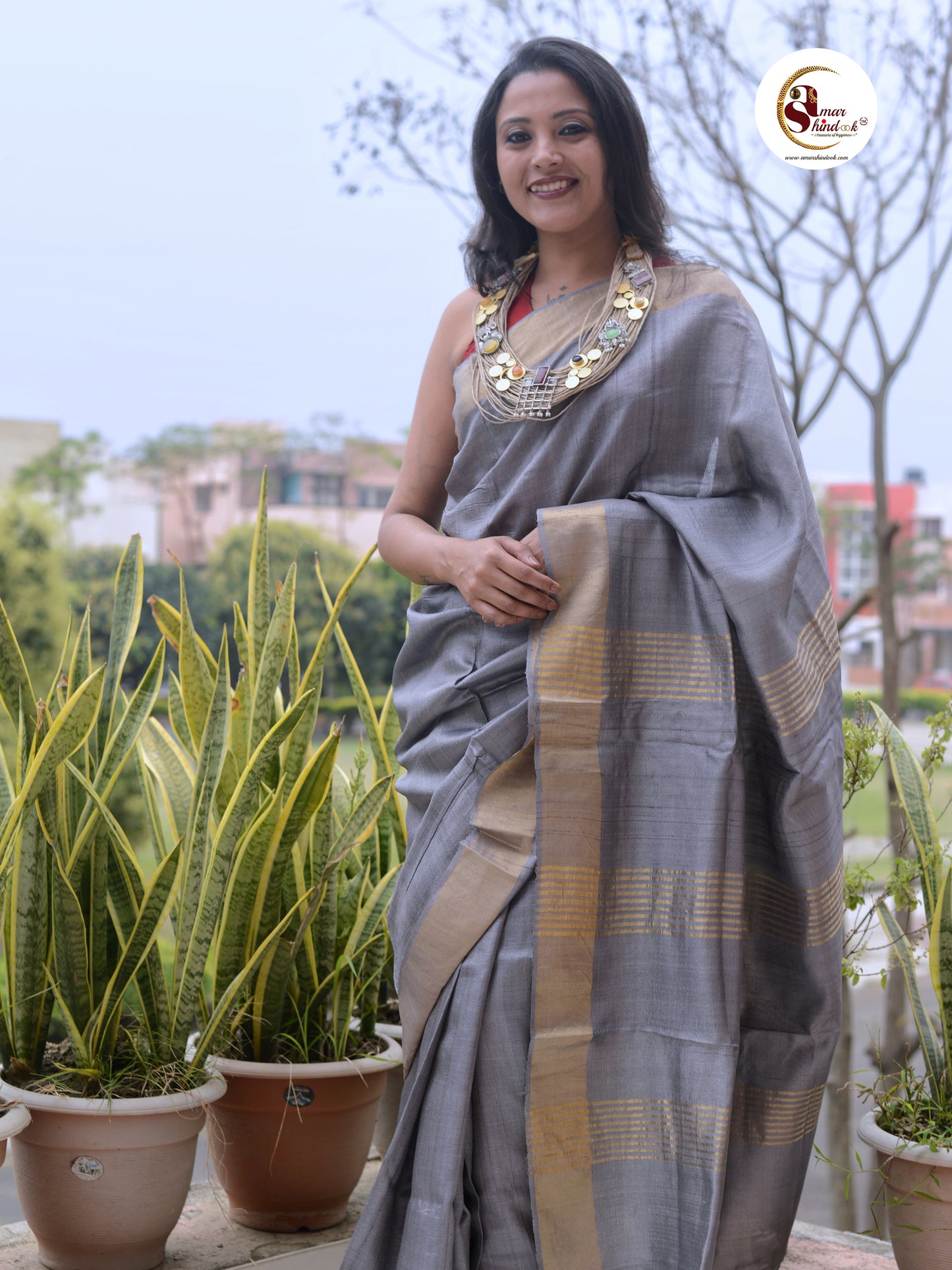 Amiya Jute Ornamental Necklace & Earrings set