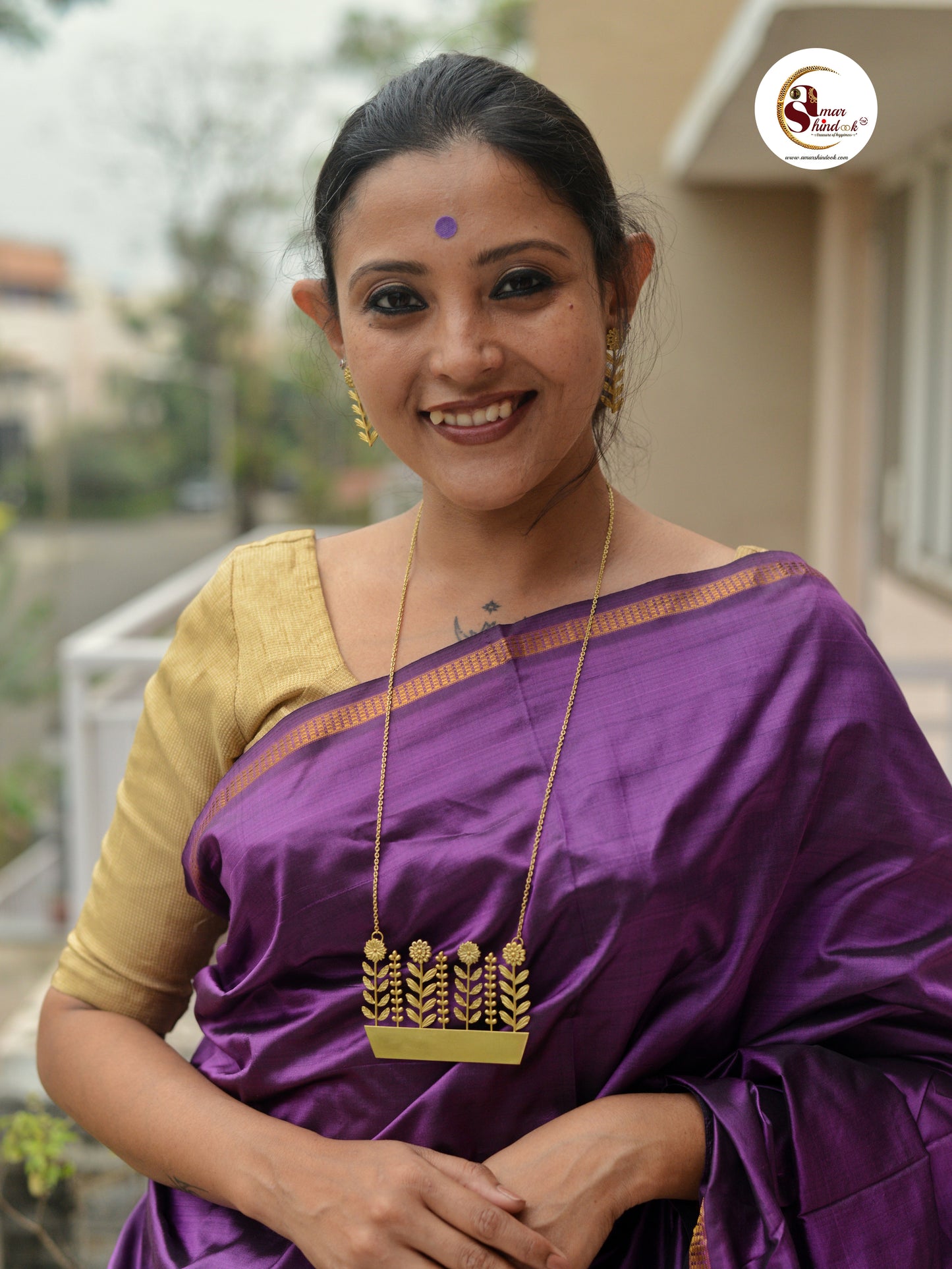 Bipasha Brass Necklace & Earrings set