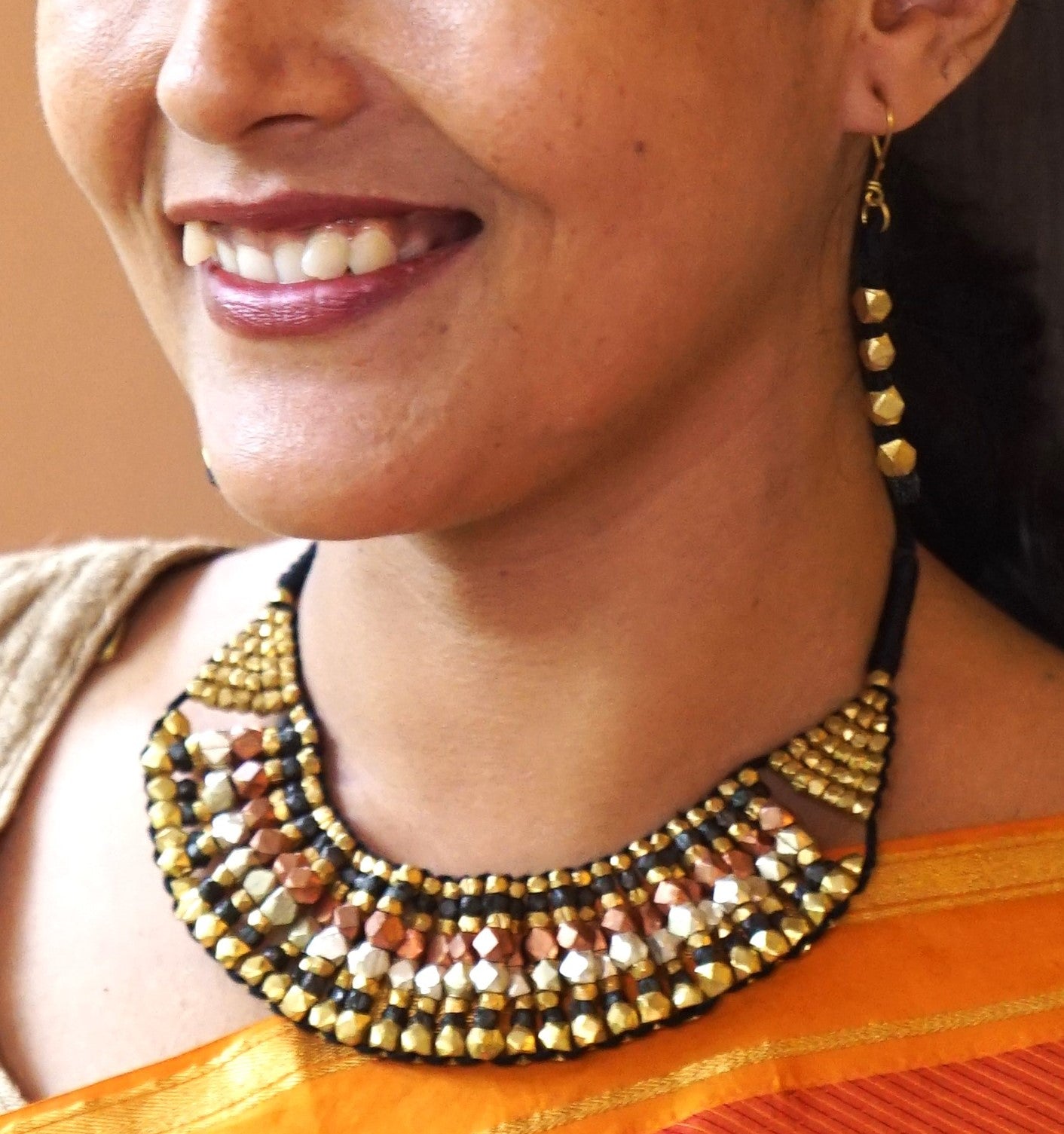 Aadhira Dokra Jewellery Necklace & Earrings Set