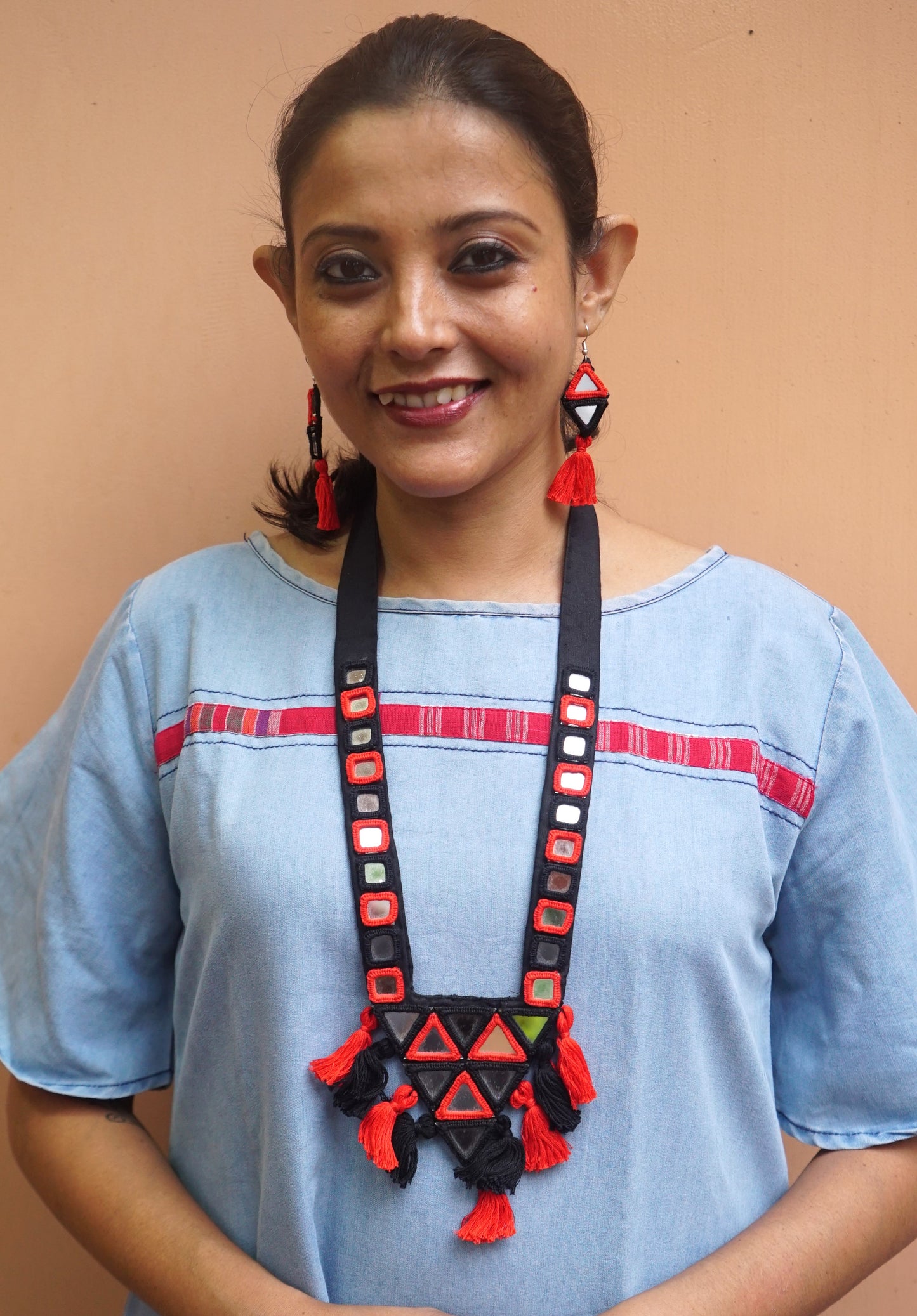 Baisakhi Mirror work Necklace & Earrings set