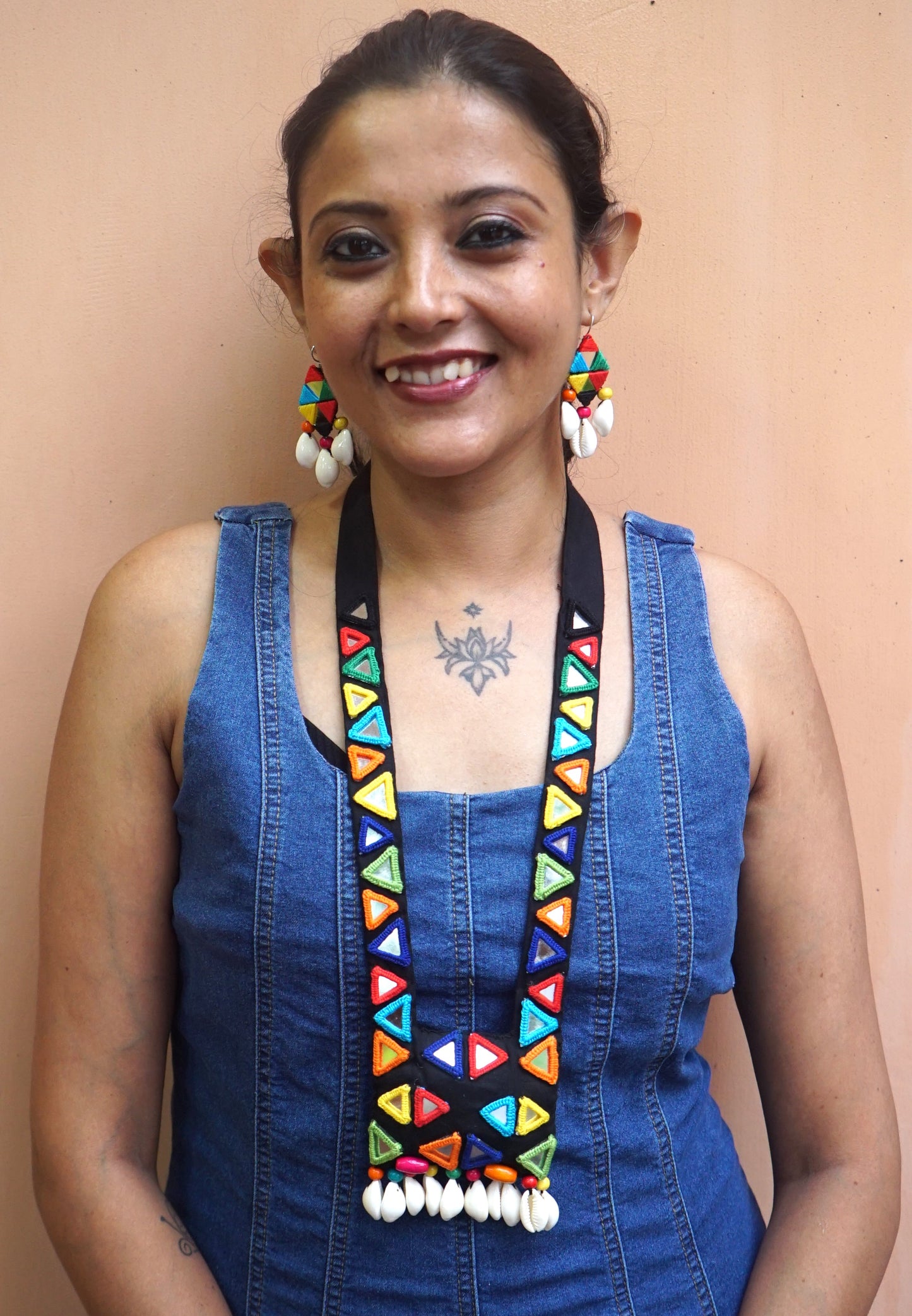Barkha Mirror work Necklace & Earrings set