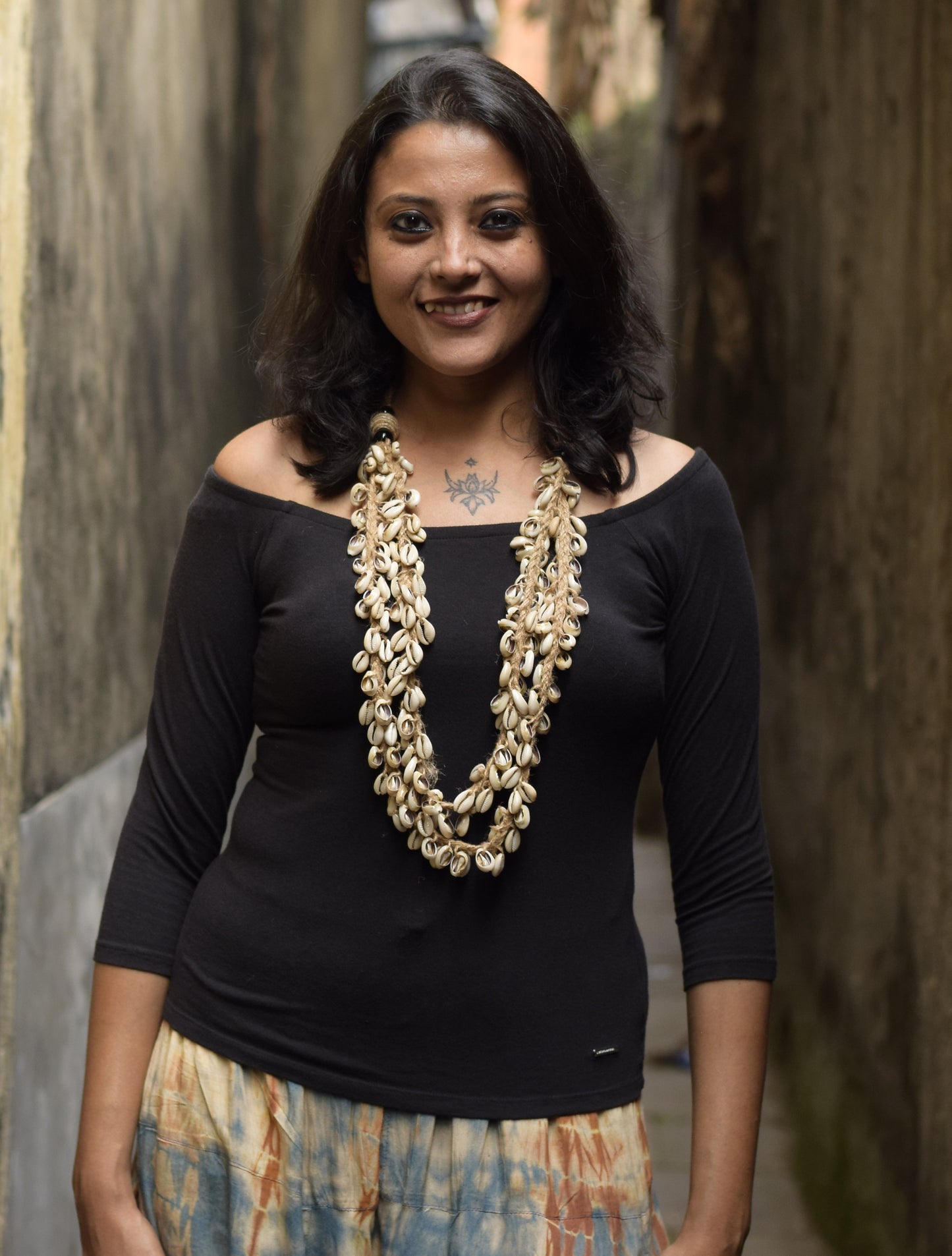 Adhita Jute & Kori Necklace & Earrings set