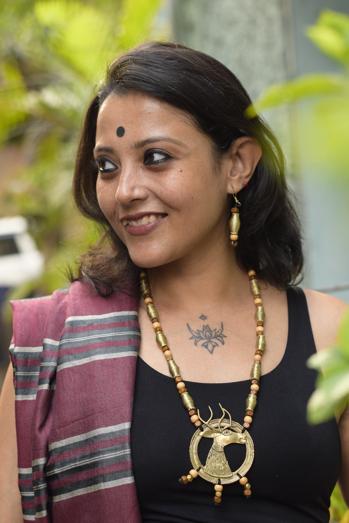 Mahika Deer Dokra Jewellery Necklace & Earrings set