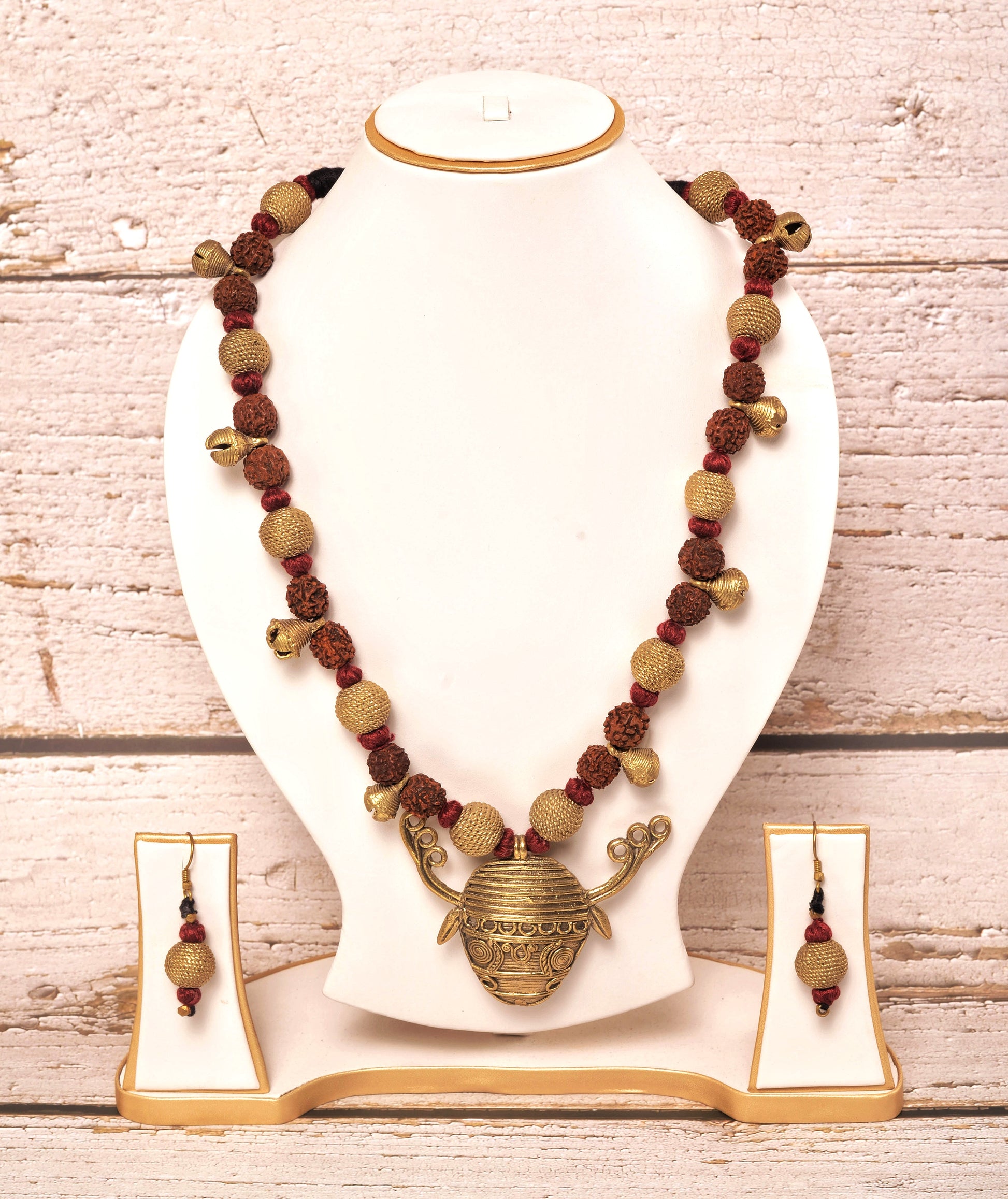 Mritsa Bull Dokra Jewellery Necklace & Earrings set