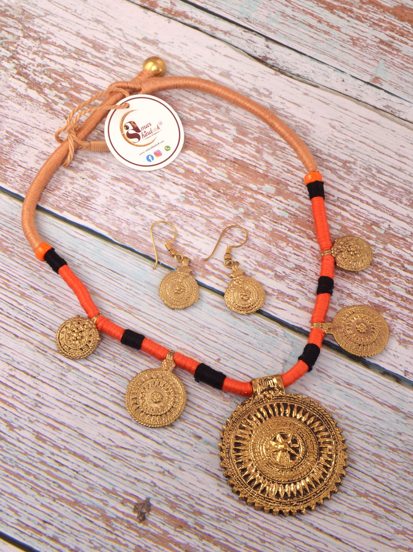 Nimisha Dokra Jewellery Necklace & Earrings Set