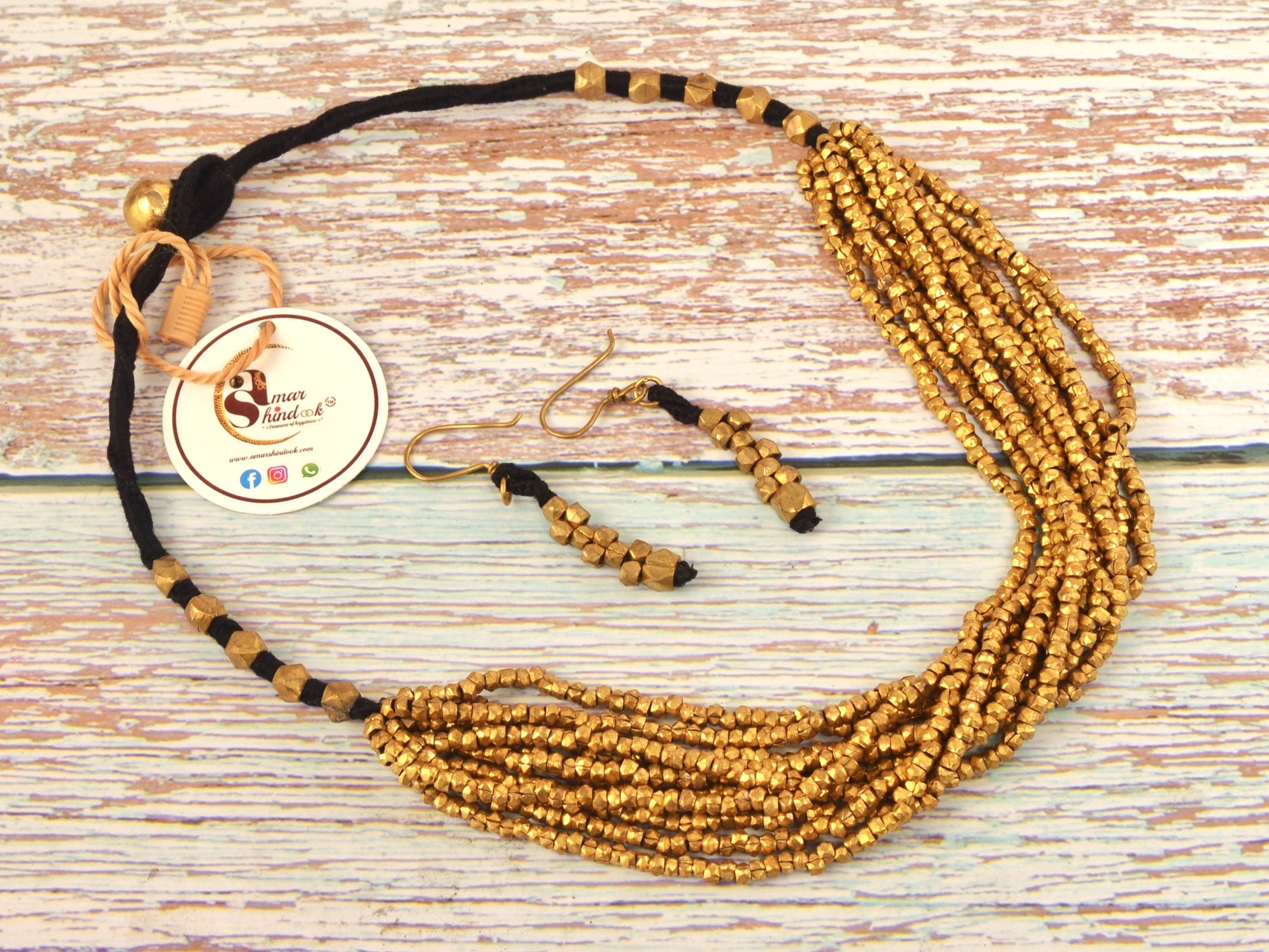 Prisha Dokra Jewellery Necklace & Earrings Set