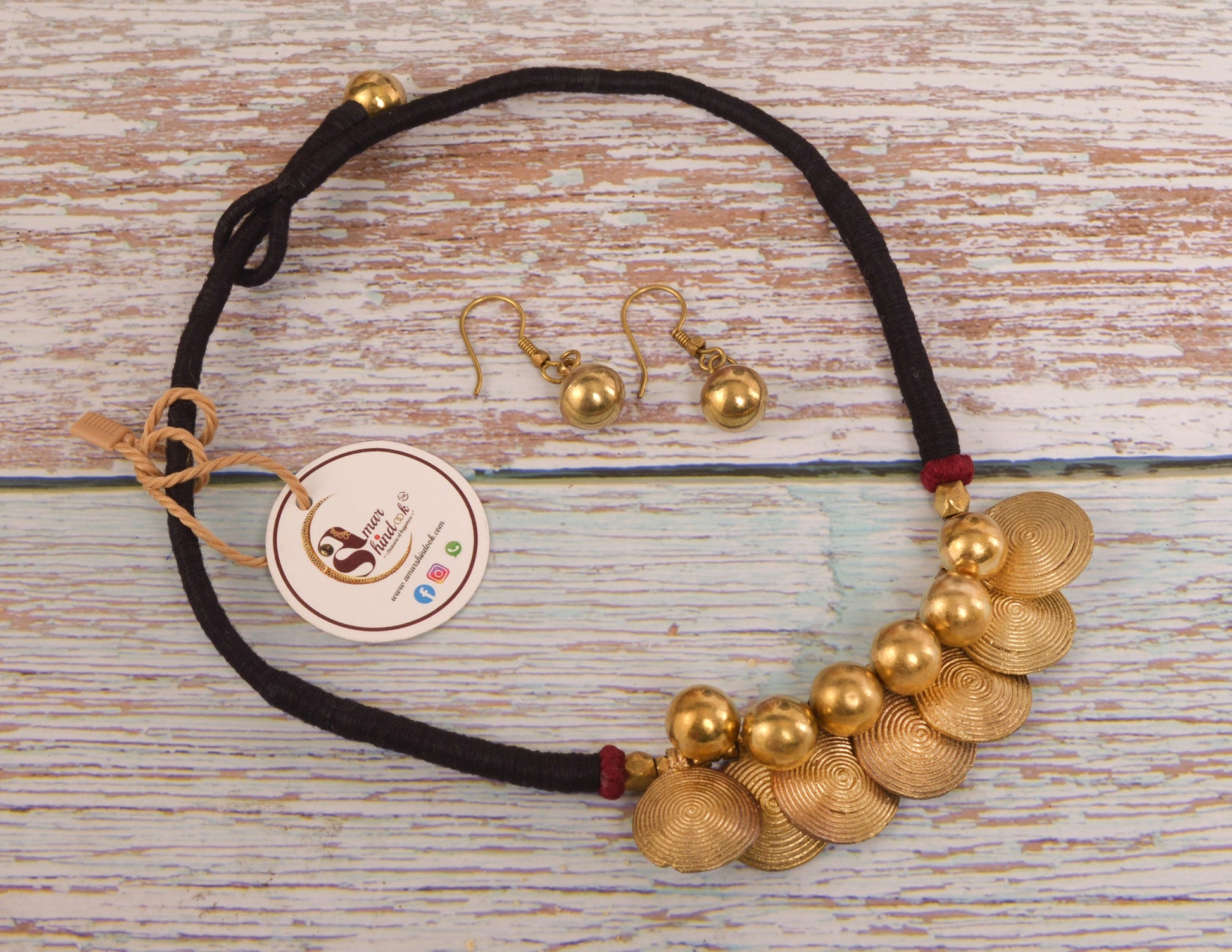 Sadhika Dokra Jewellery Necklace & Earrings  set