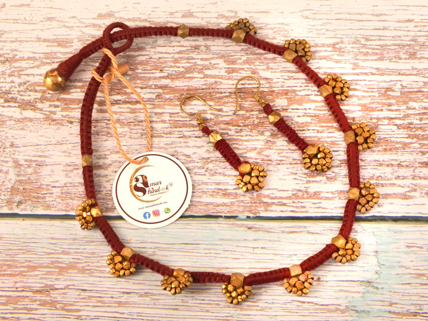 Tanvi Dokra Jewellery Necklace & Earrings  set