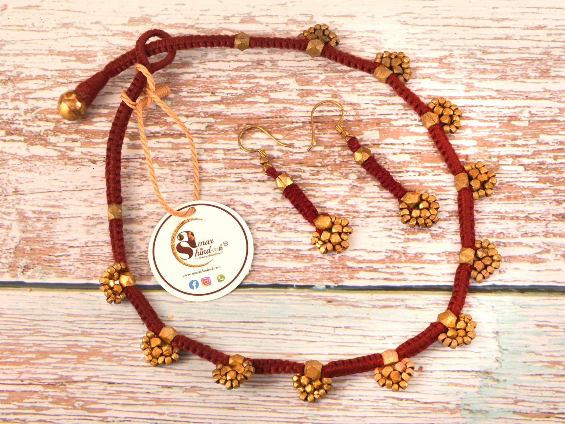 Tanvi Dokra Jewellery Necklace & Earrings  set