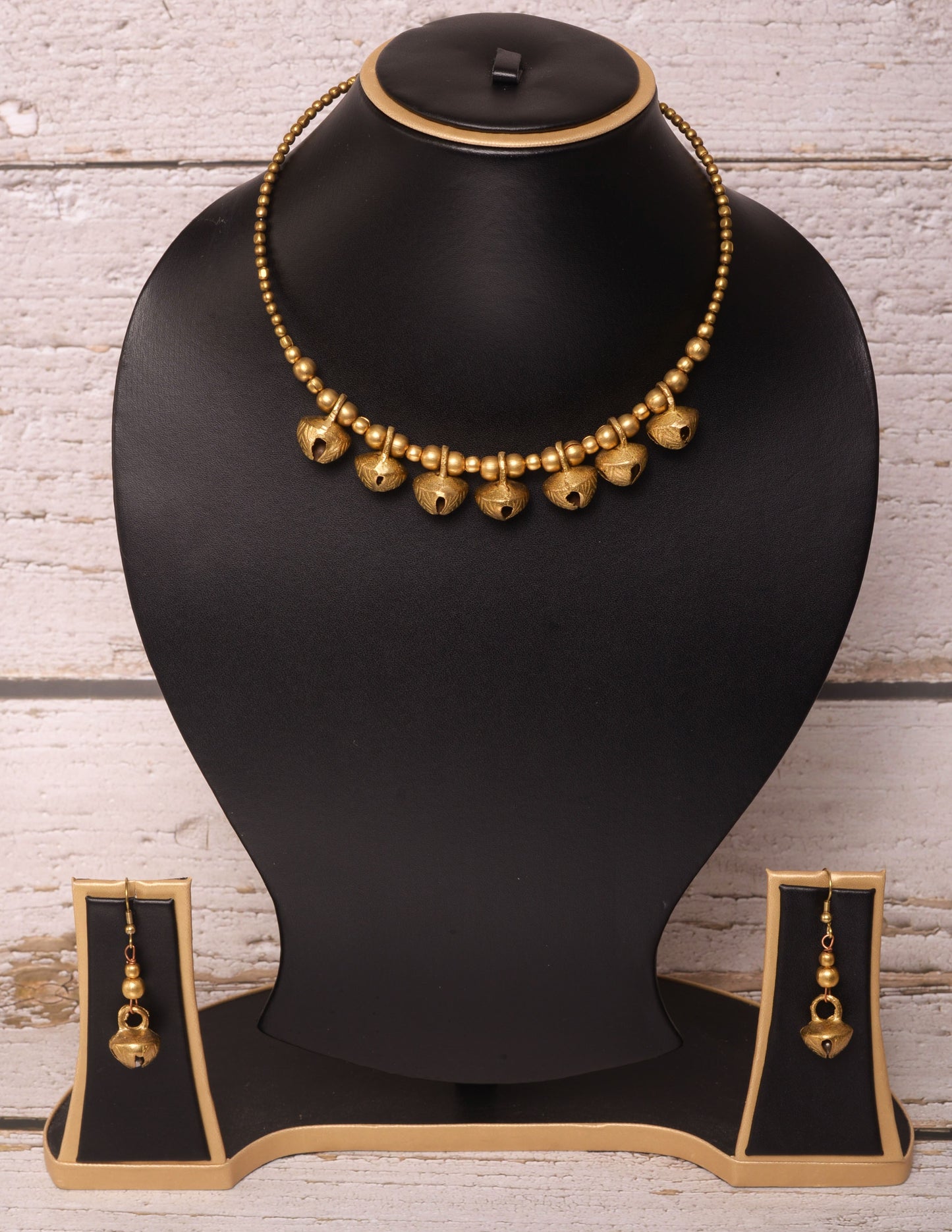 Avya Dokra Jewellery Hasli Necklace & Earrings Set
