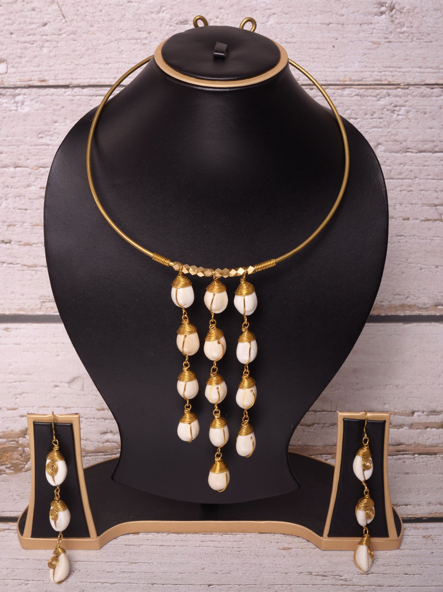 Nandita Contemporary Dokra Hasli Necklace & Earrings set