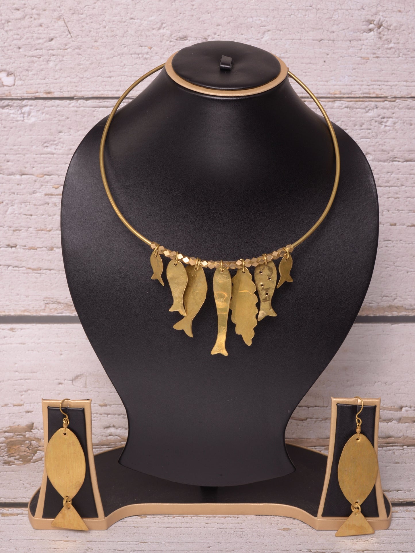Ihita Contemporary Dokra Hasli Necklace & Earrings set