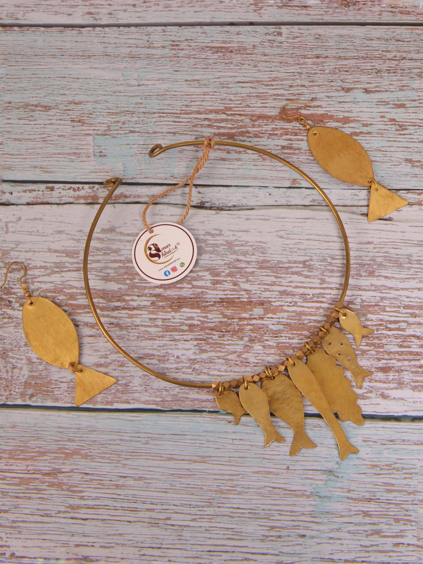Ihita Contemporary Dokra Hasli Necklace & Earrings set