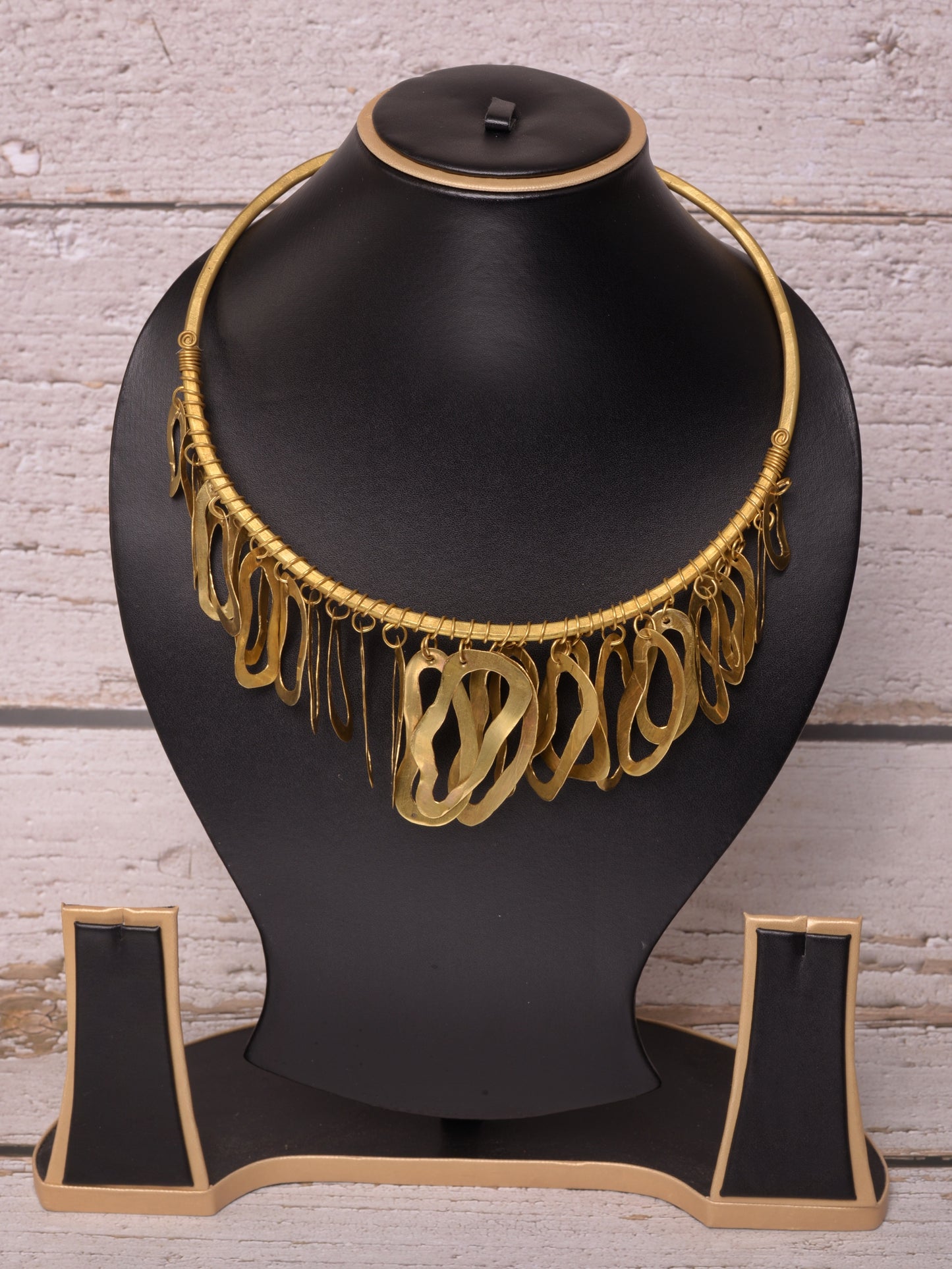 Gayatri Contemporary Dokra Hasli Necklace