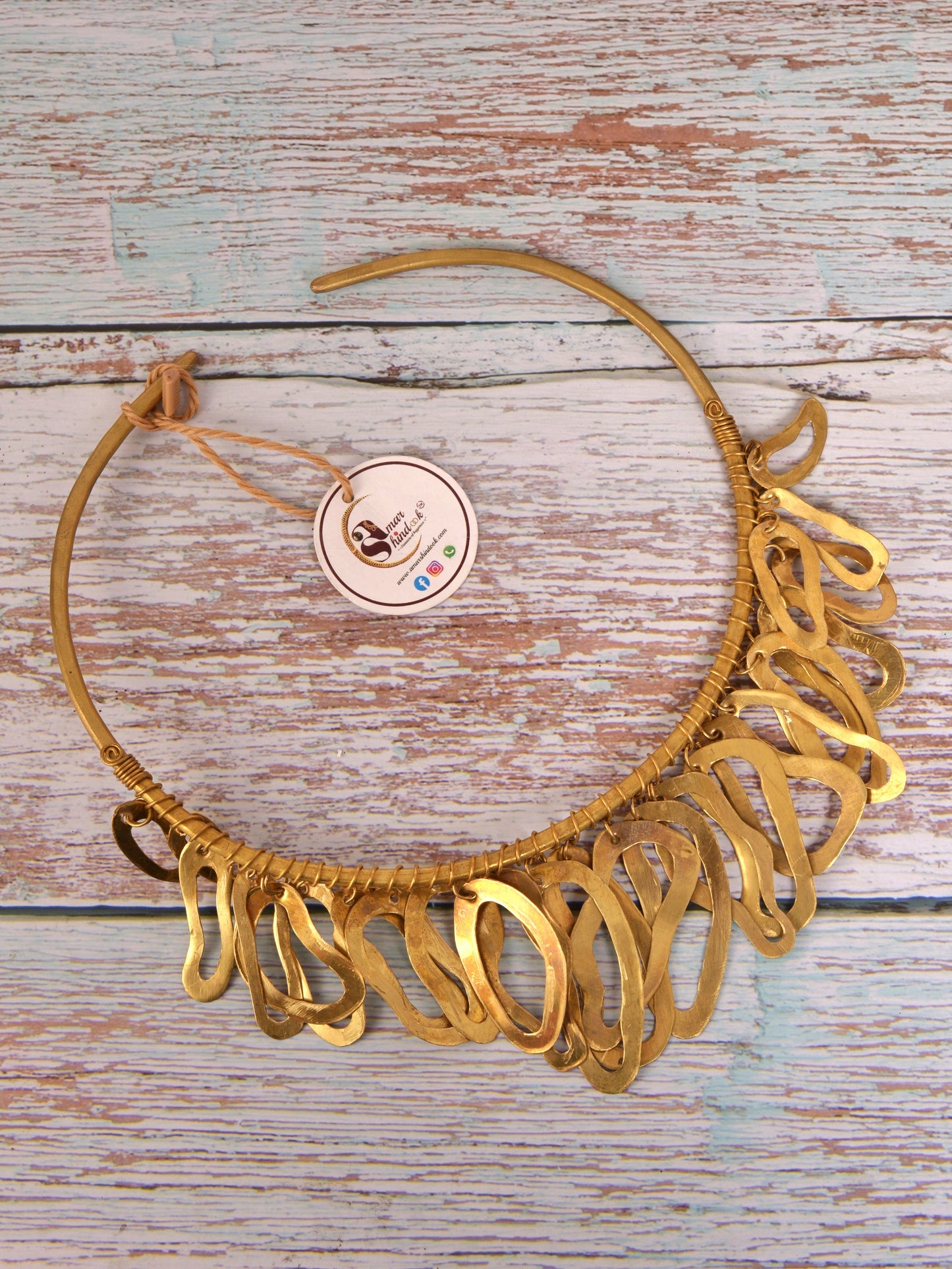 Gayatri Contemporary Dokra Hasli Necklace