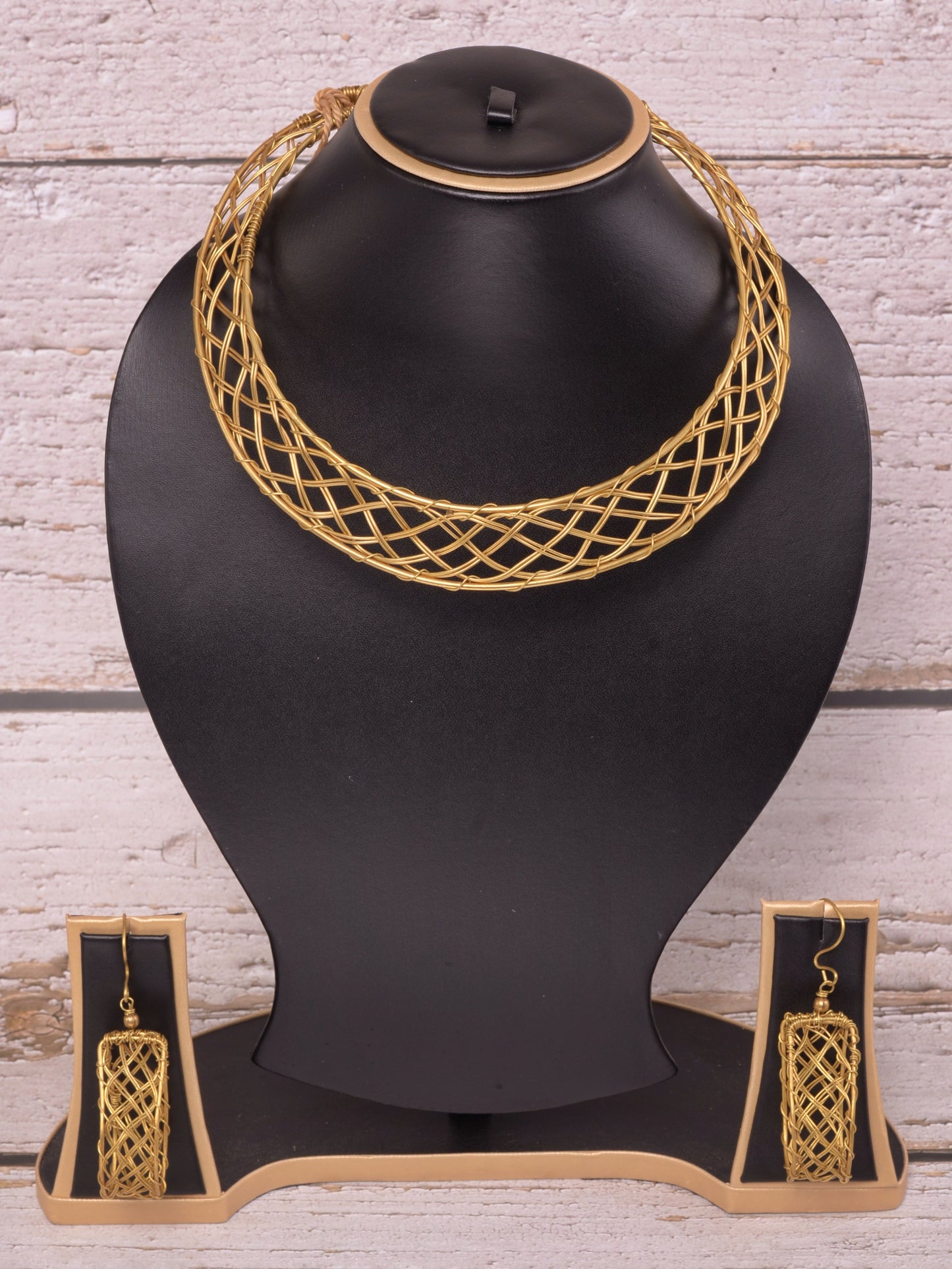Gitanjali Contemporary Dokra Hasli Necklace & Earrings set