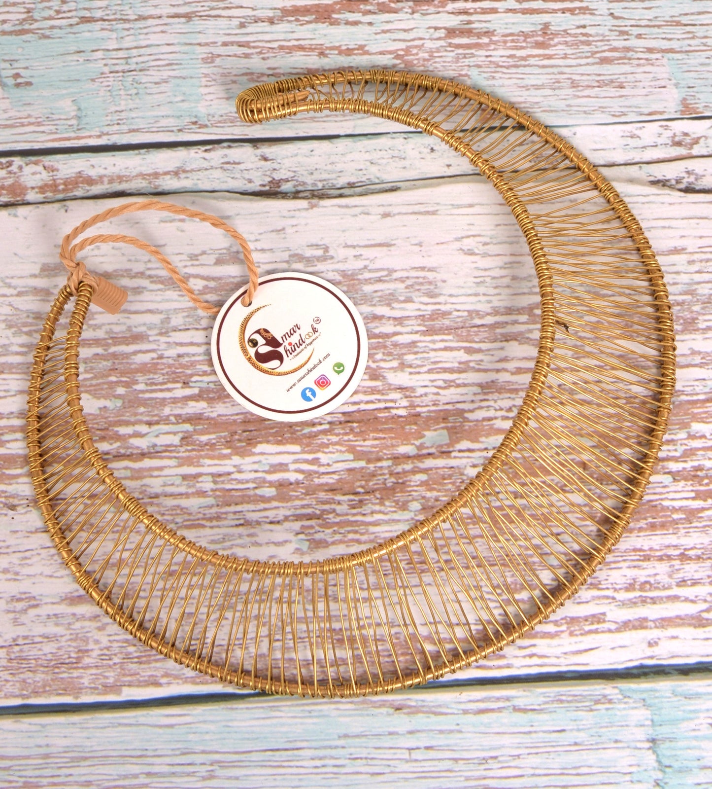Meher Contemporary Dokra Hasli Necklace